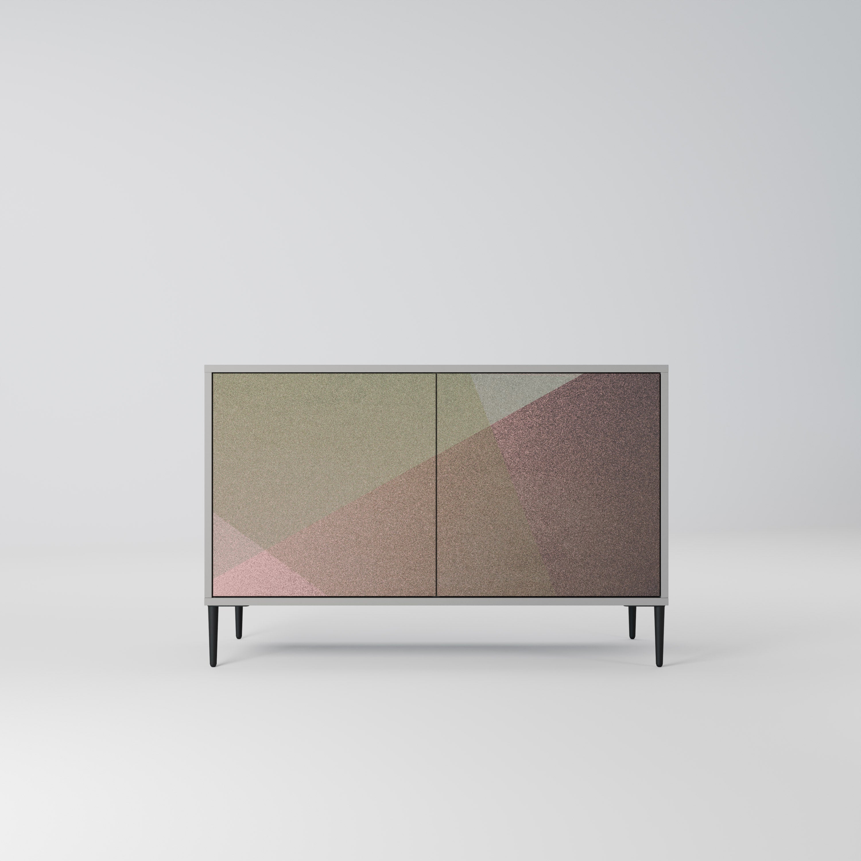BEIGE GEOMETRY Komoda 2-drzwiowa korpus Szary