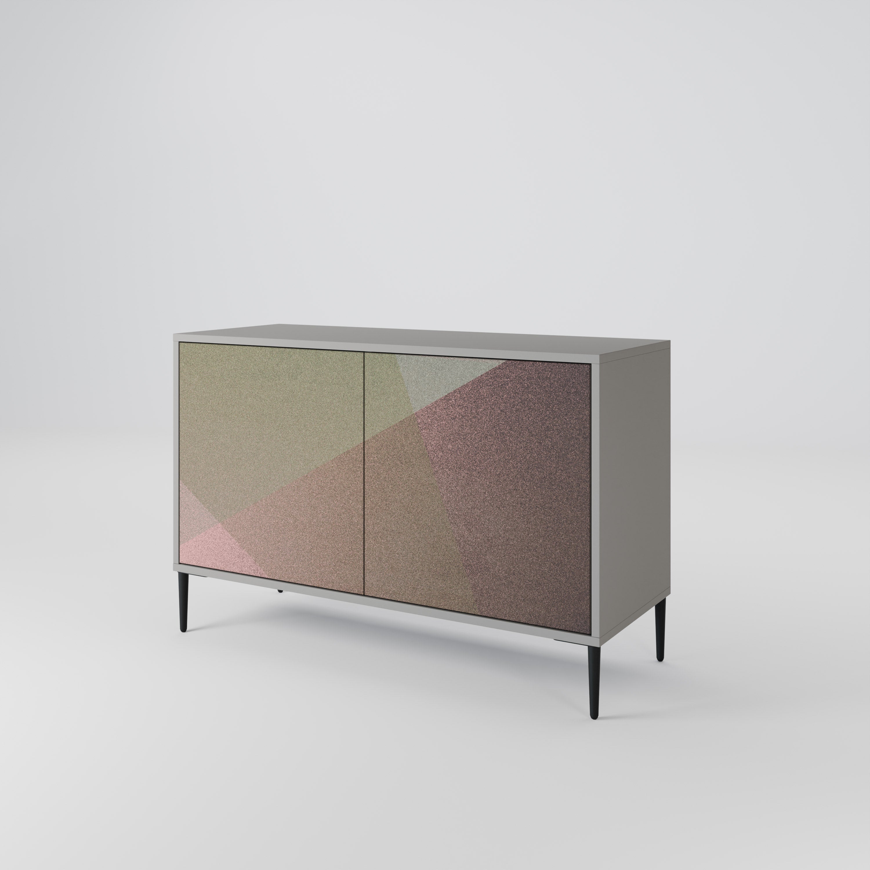 BEIGE GEOMETRY Komoda 2-drzwiowa korpus Szary