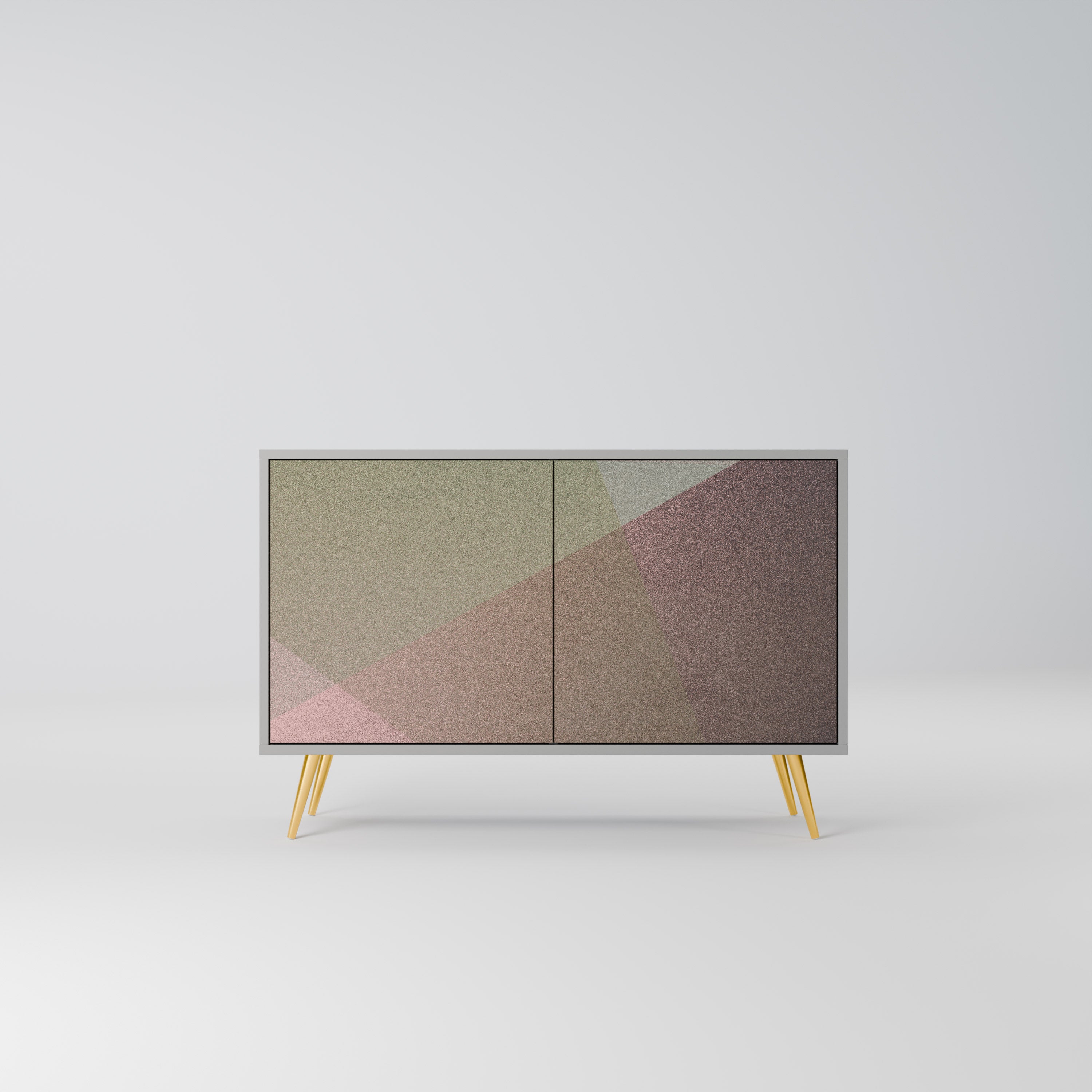 BEIGE GEOMETRY Komoda 2-drzwiowa korpus Szary