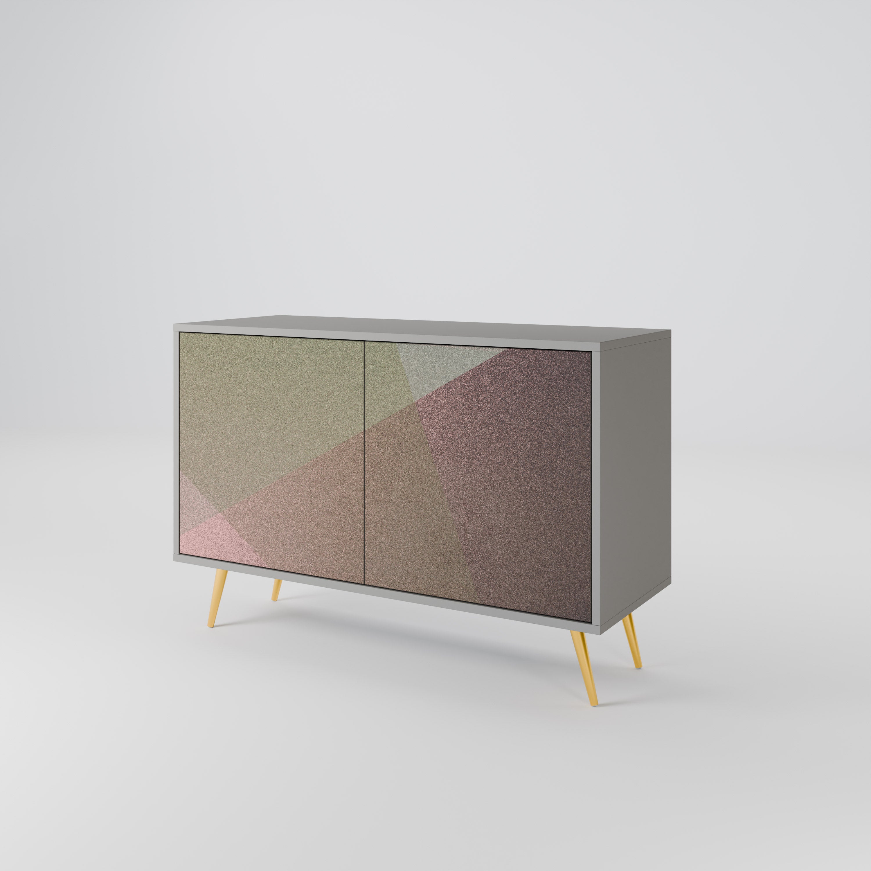 BEIGE GEOMETRY Komoda 2-drzwiowa korpus Szary