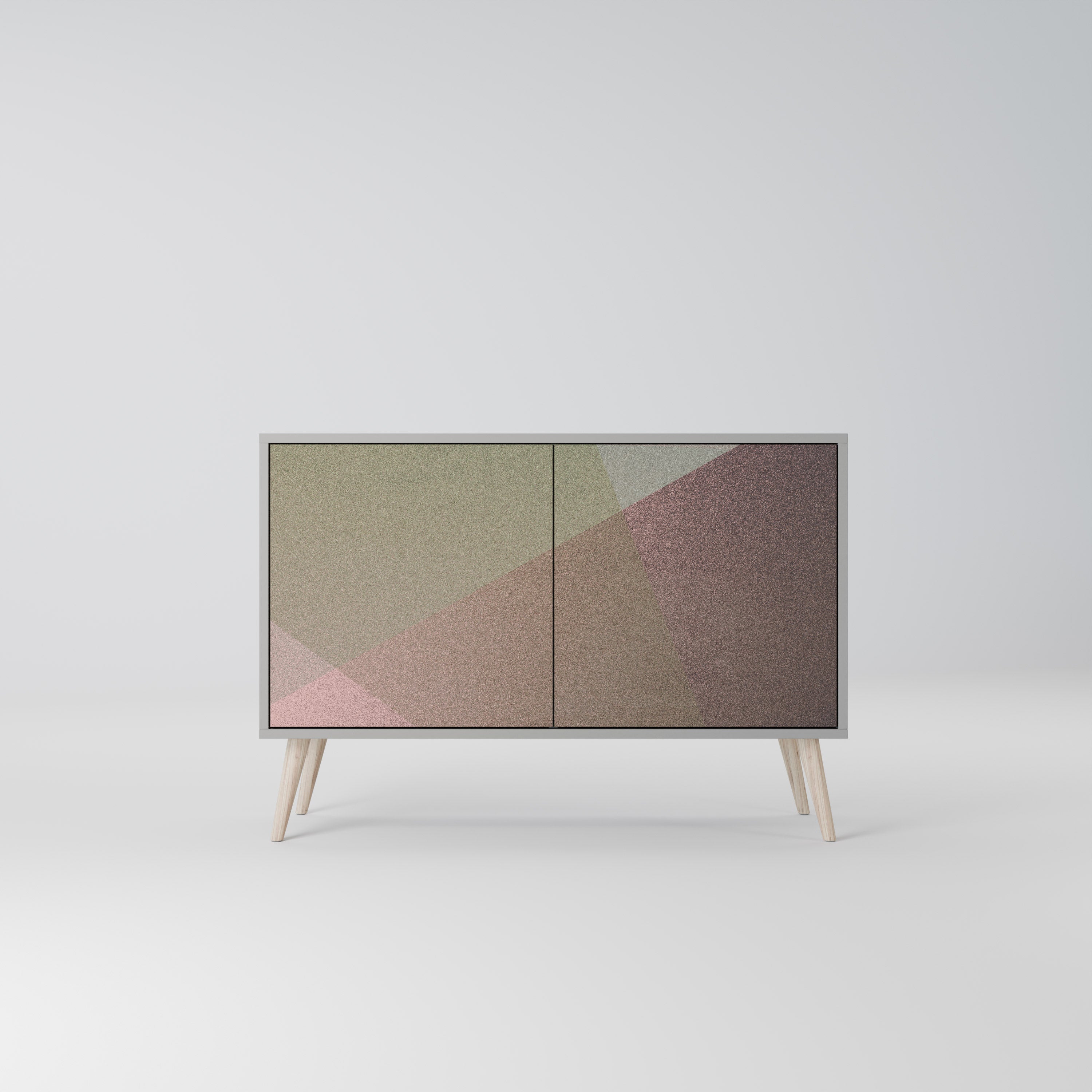BEIGE GEOMETRY Komoda 2-drzwiowa korpus Szary