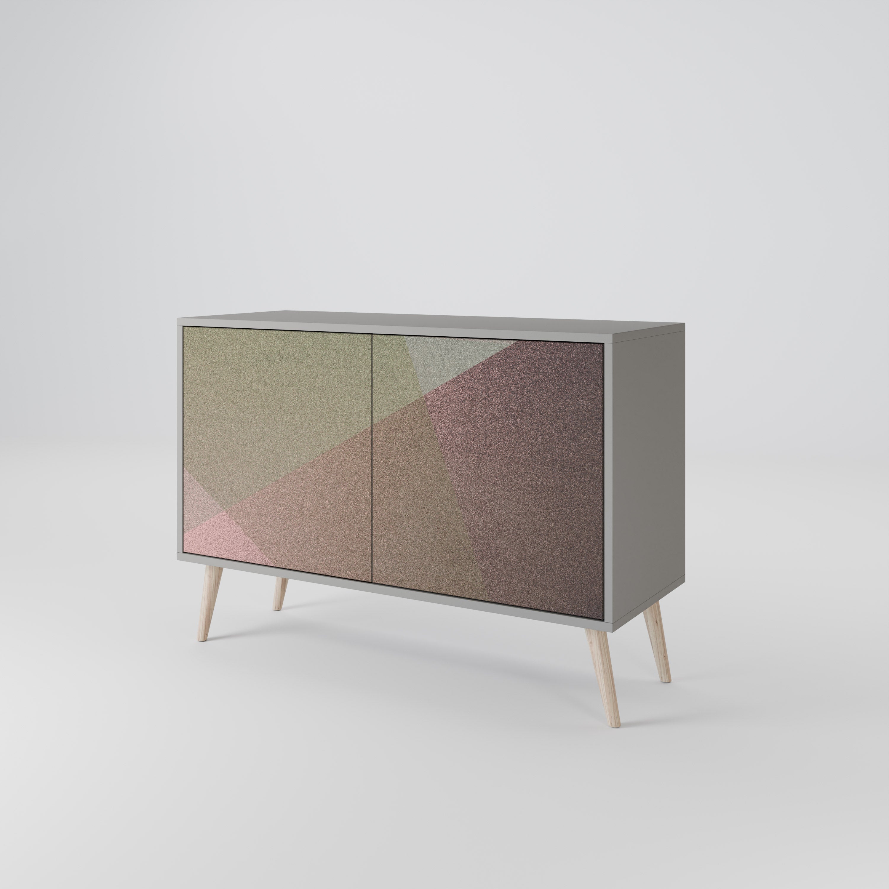 BEIGE GEOMETRY Komoda 2-drzwiowa korpus Szary