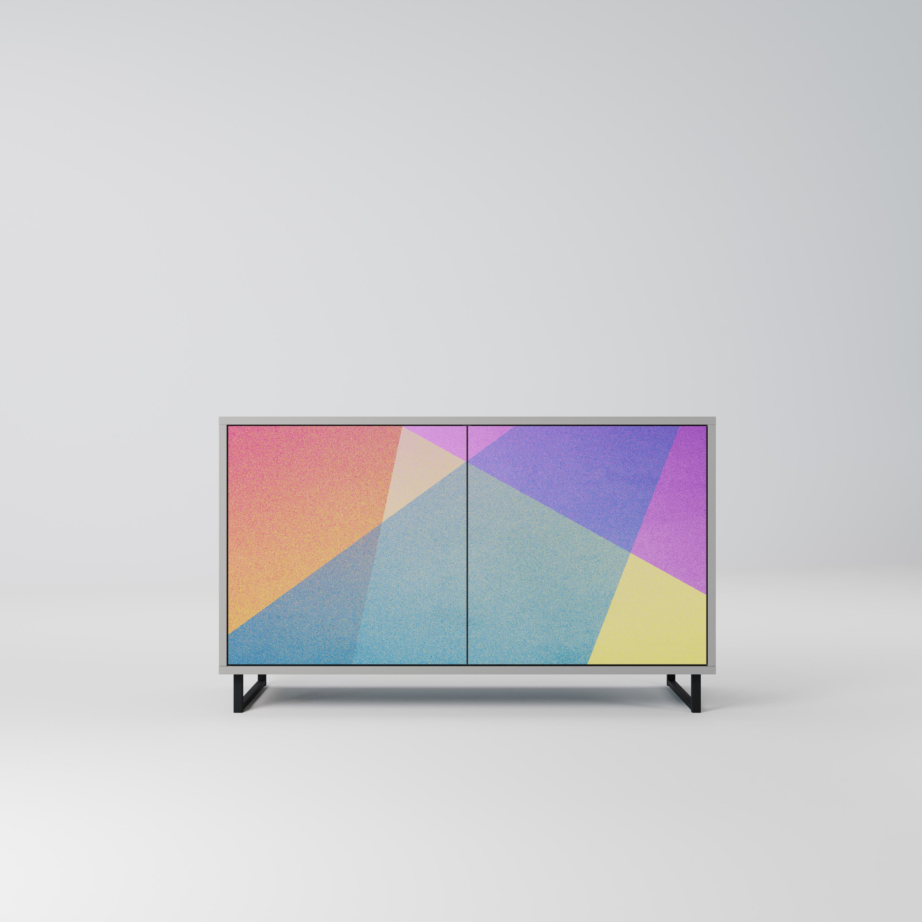 BRIGHT GEOMETRY Komoda 2-drzwiowa korpus Szary