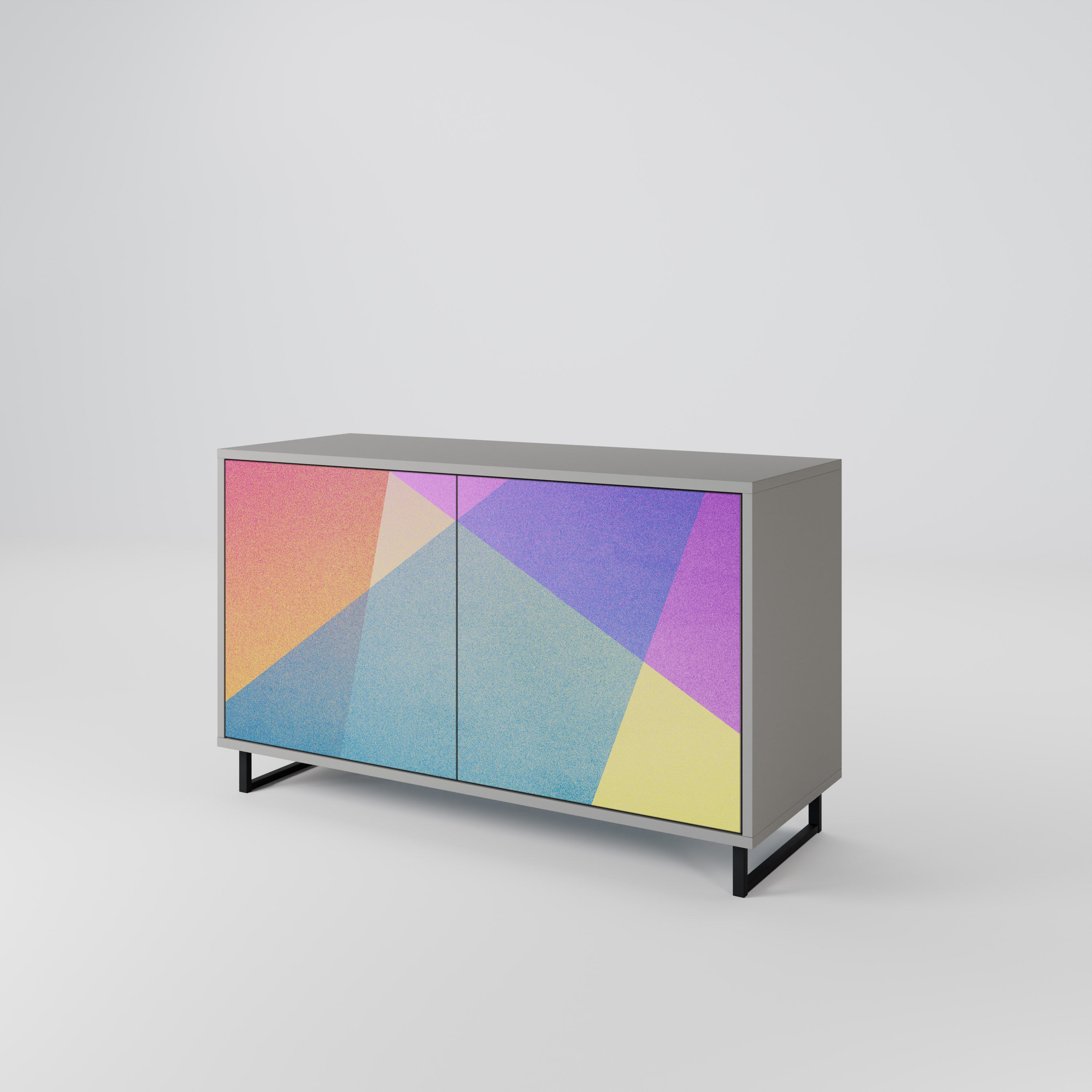 BRIGHT GEOMETRY Komoda 2-drzwiowa korpus Szary