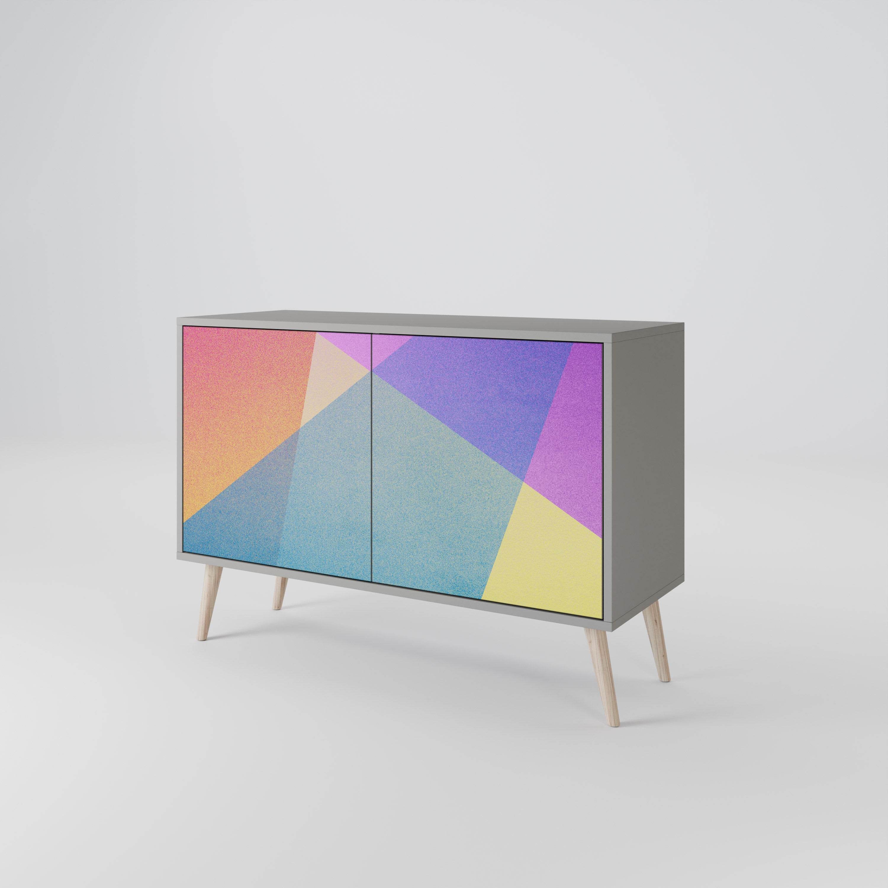BRIGHT GEOMETRY Komoda 2-drzwiowa korpus Szary