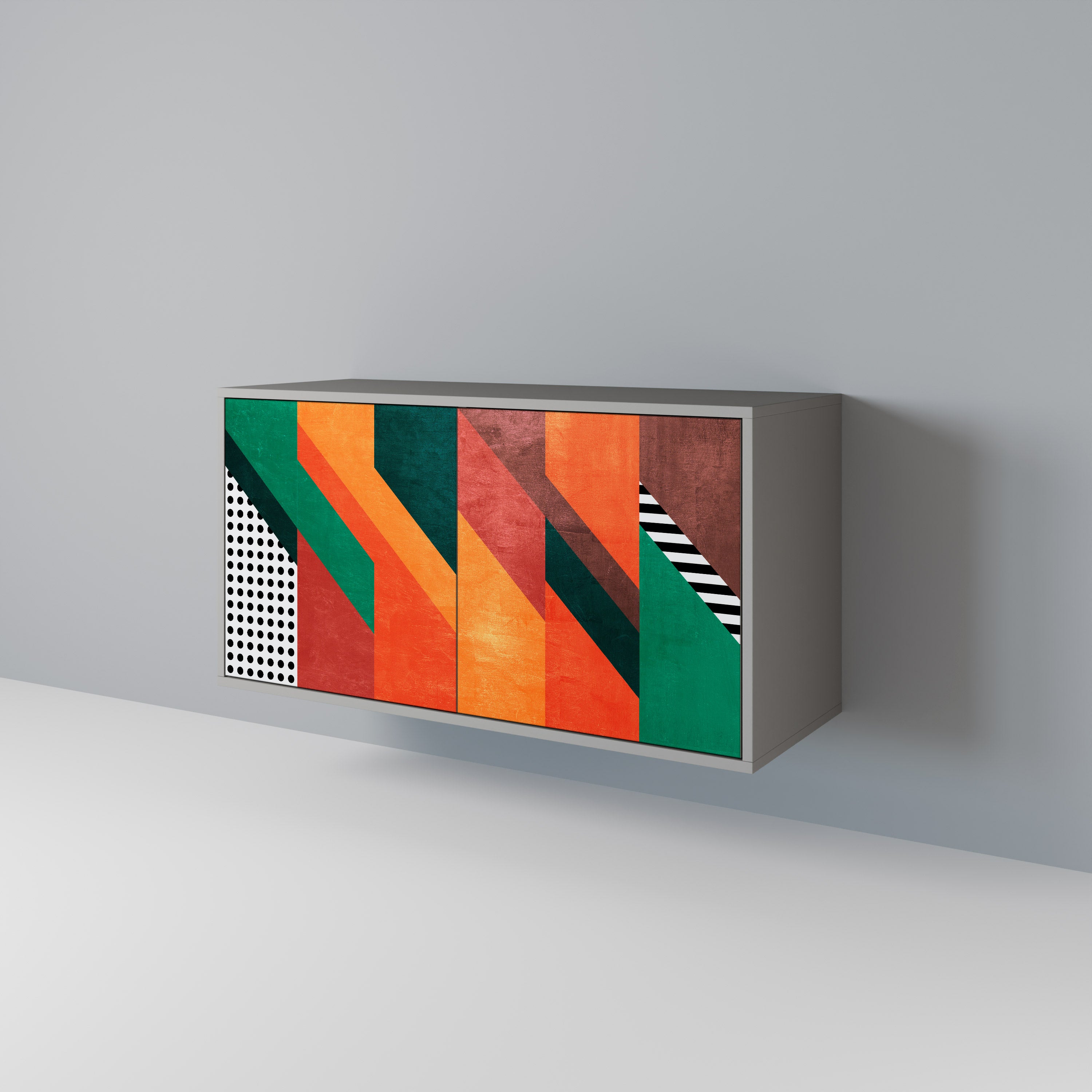 MAKESHIFT ARTISTRY Komoda 2-drzwiowa korpus Szary