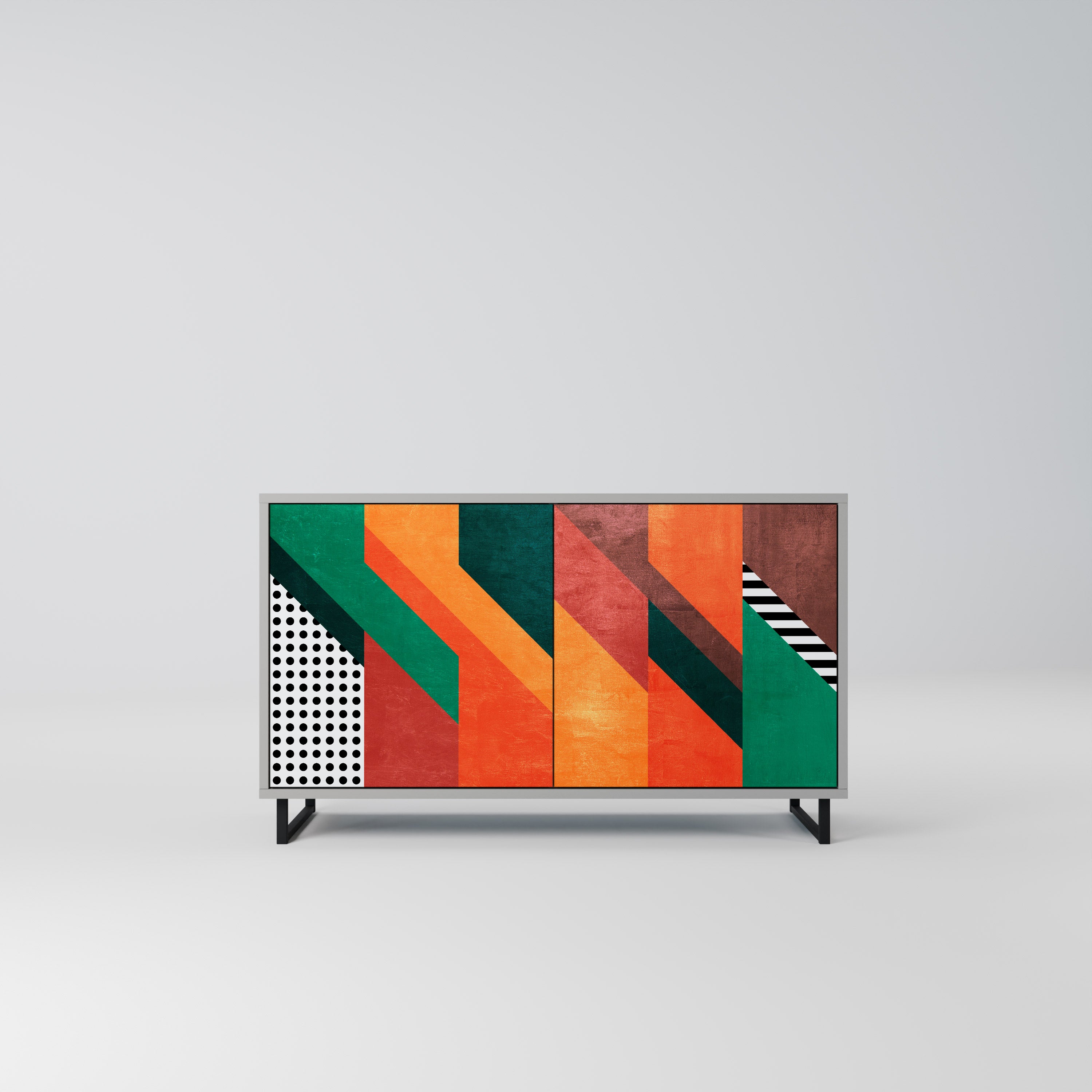 MAKESHIFT ARTISTRY Komoda 2-drzwiowa korpus Szary