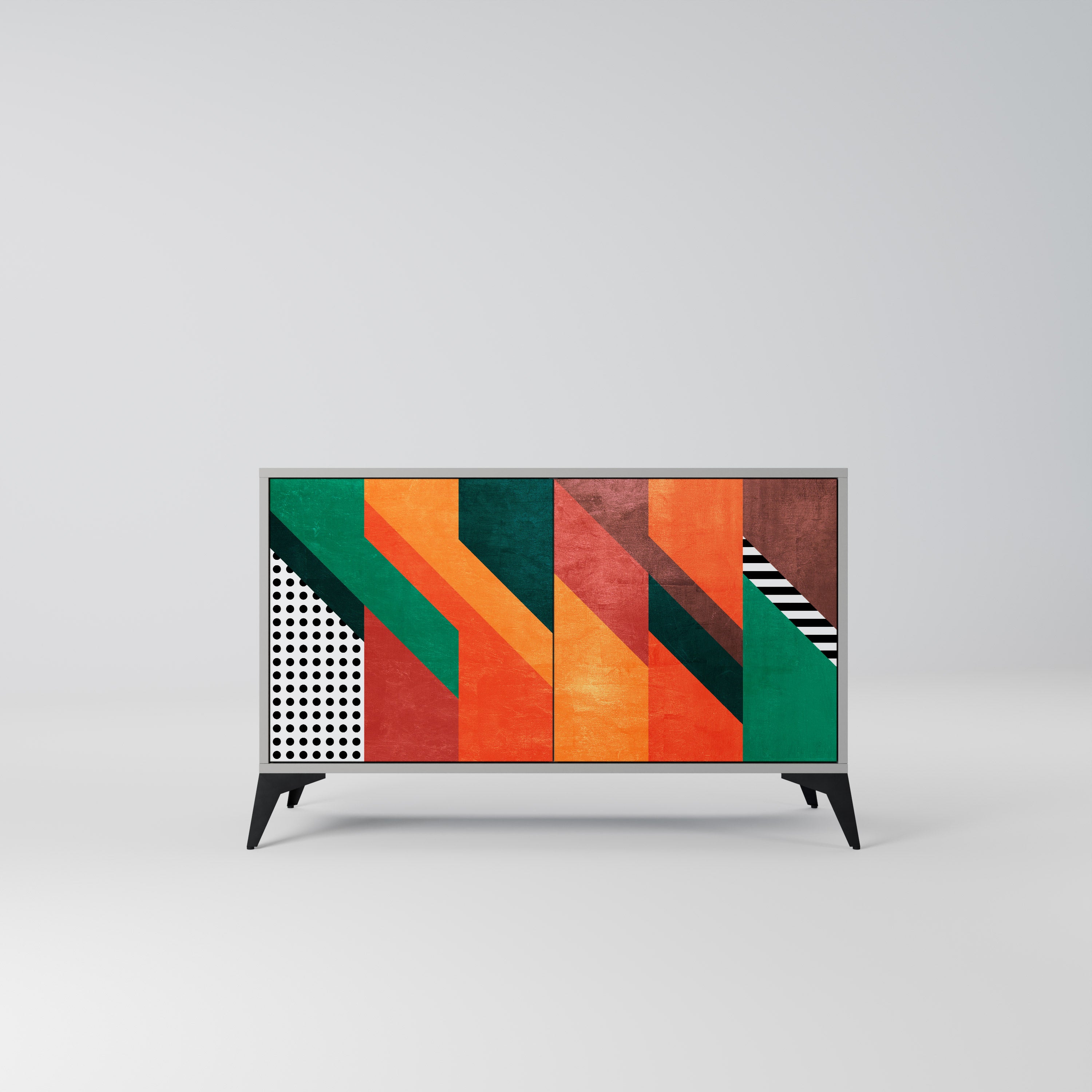 MAKESHIFT ARTISTRY Komoda 2-drzwiowa korpus Szary