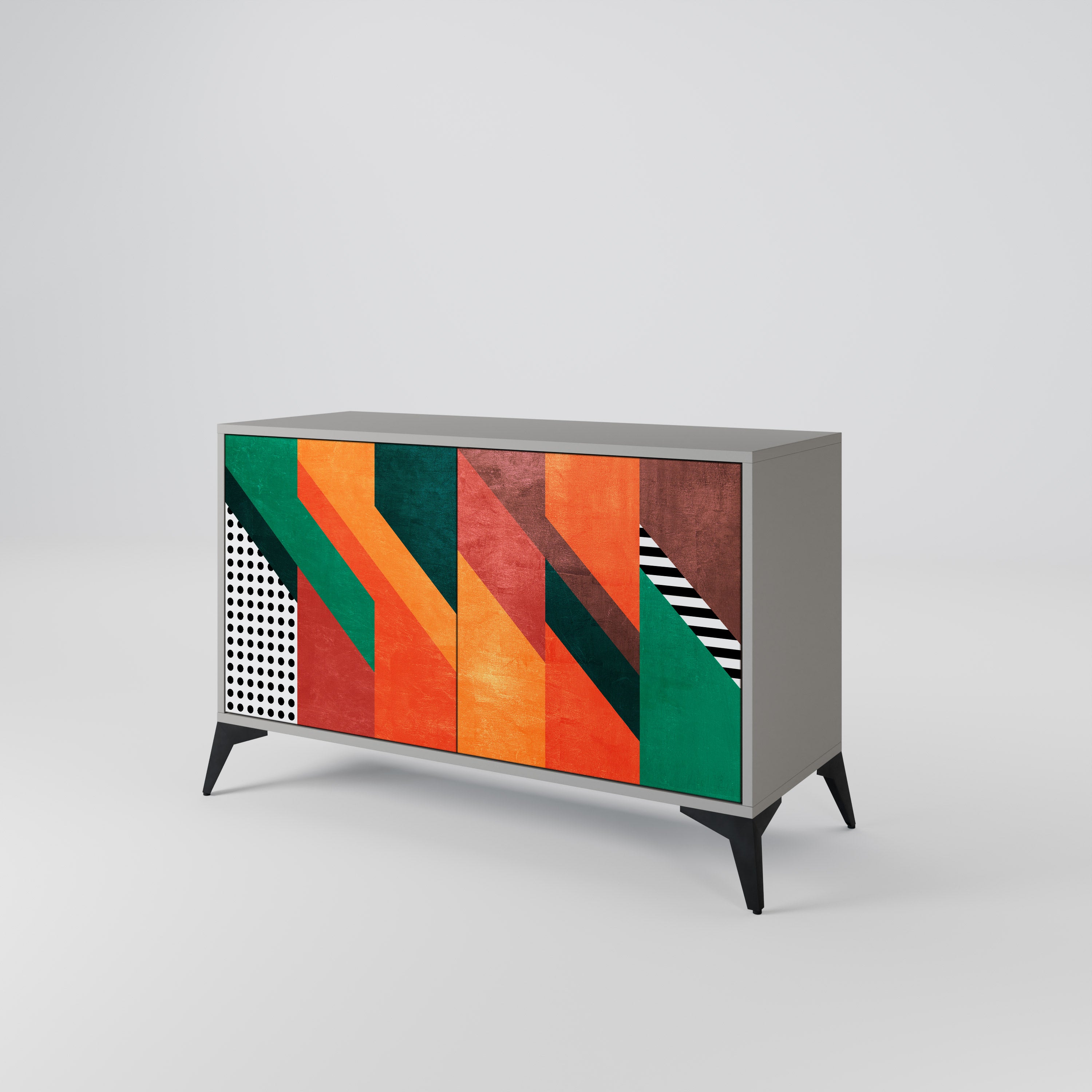 MAKESHIFT ARTISTRY Komoda 2-drzwiowa korpus Szary