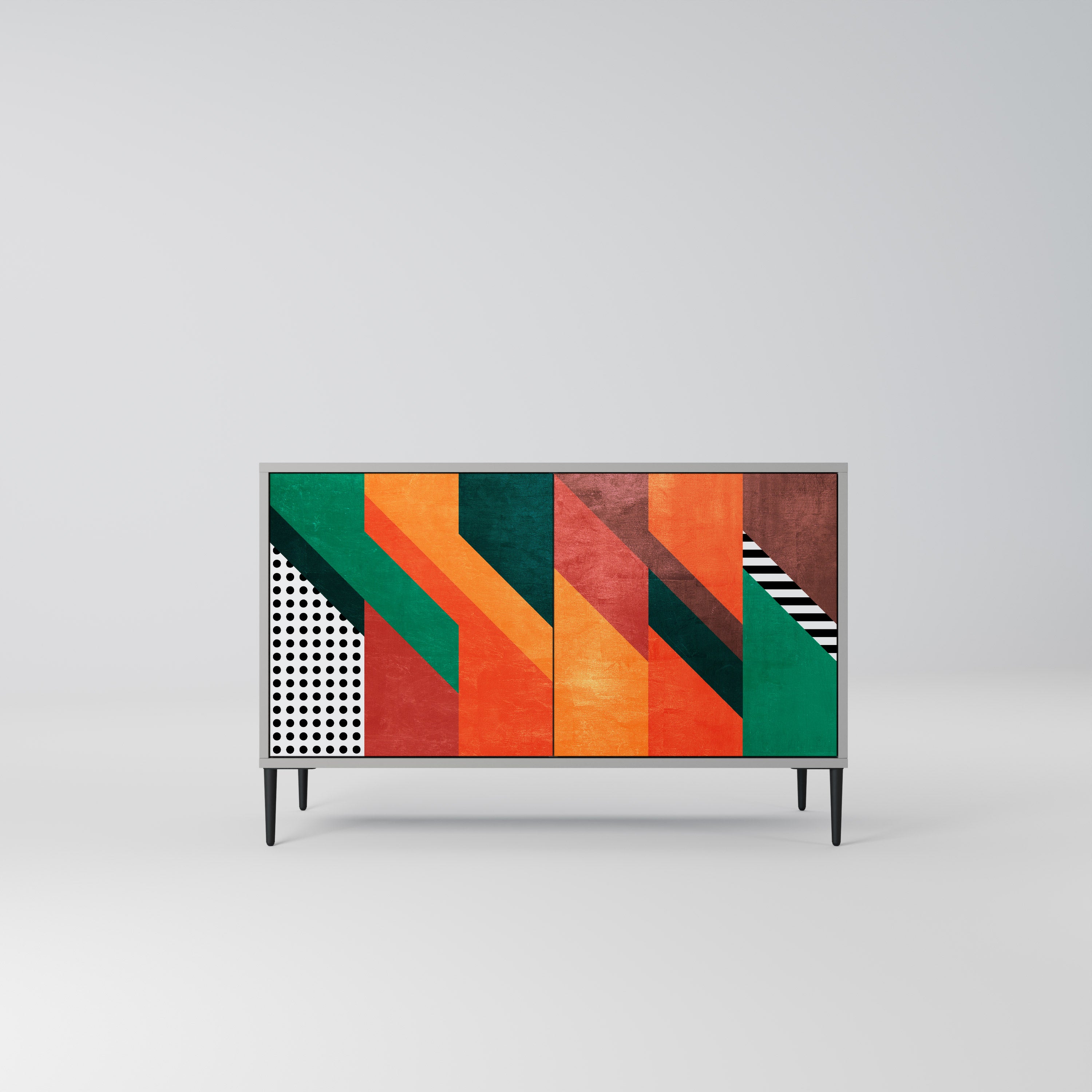 MAKESHIFT ARTISTRY Komoda 2-drzwiowa korpus Szary