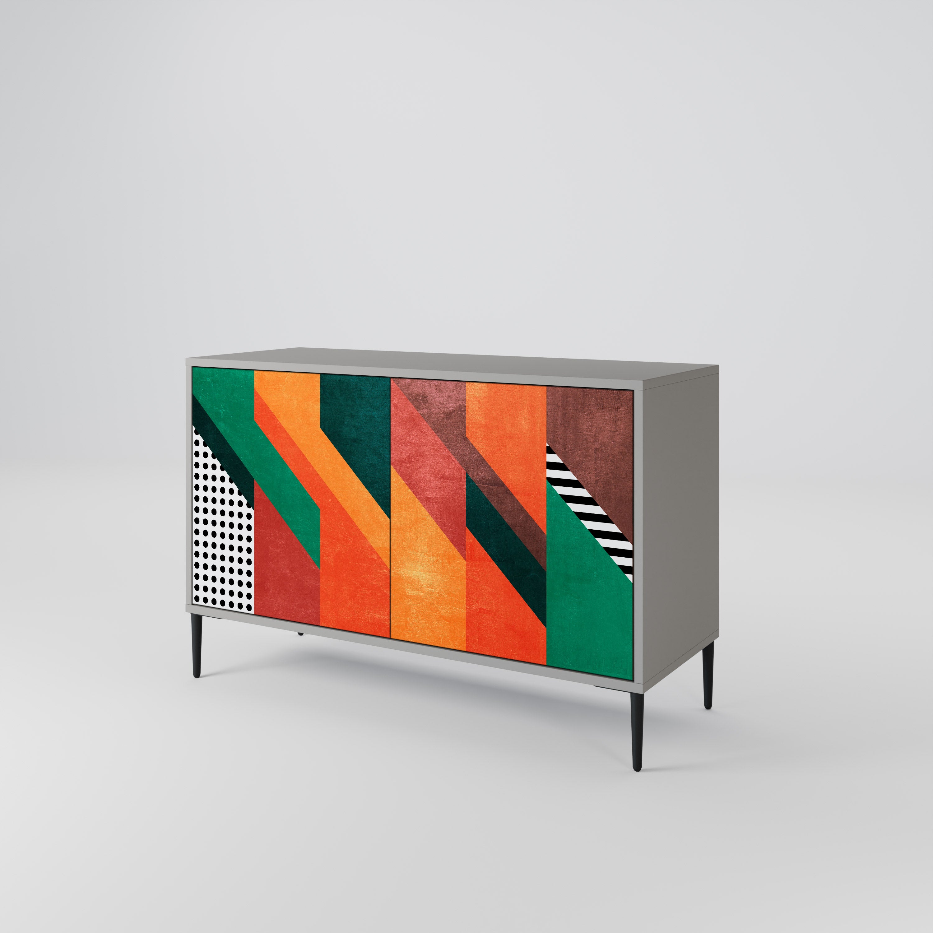 MAKESHIFT ARTISTRY Komoda 2-drzwiowa korpus Szary
