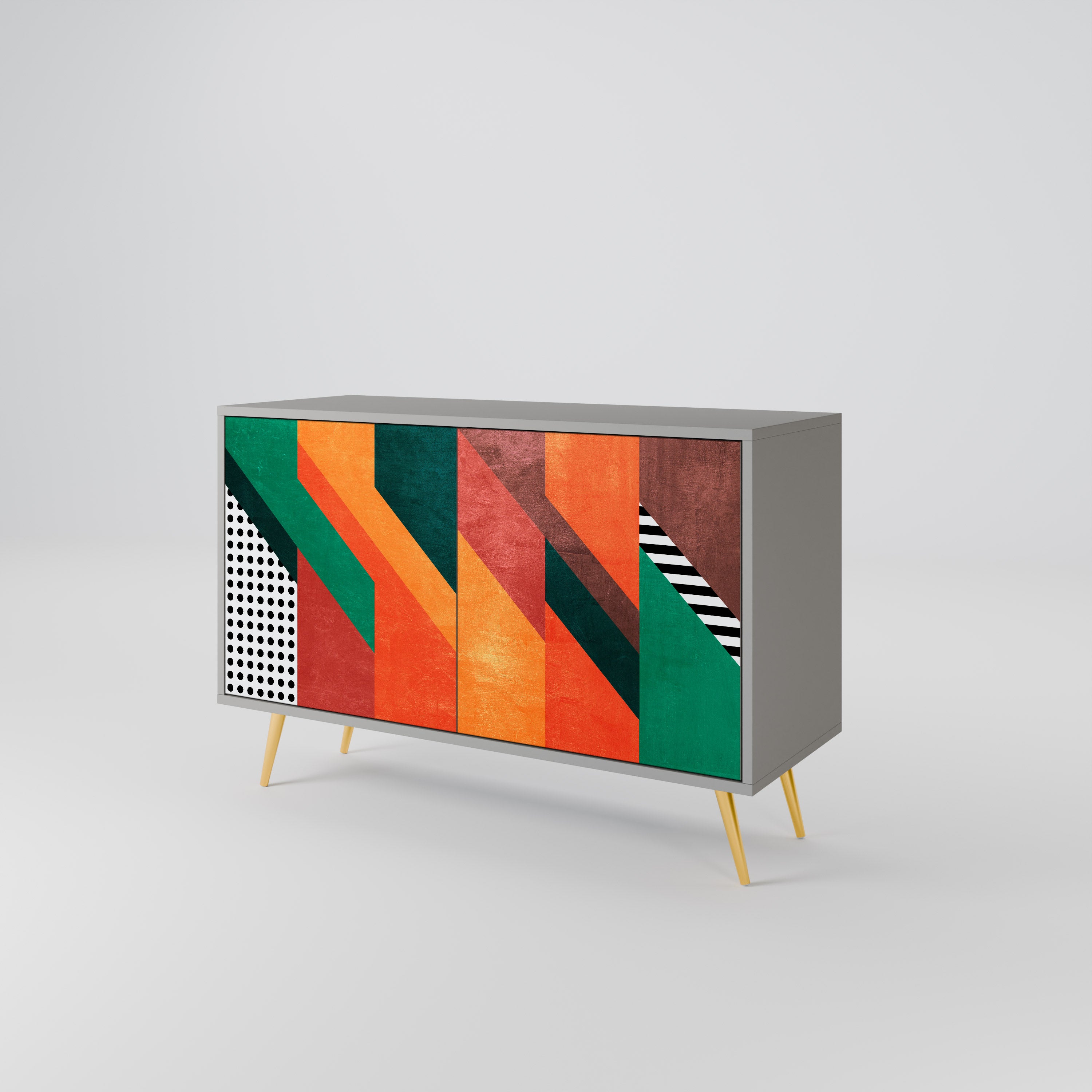MAKESHIFT ARTISTRY Komoda 2-drzwiowa korpus Szary