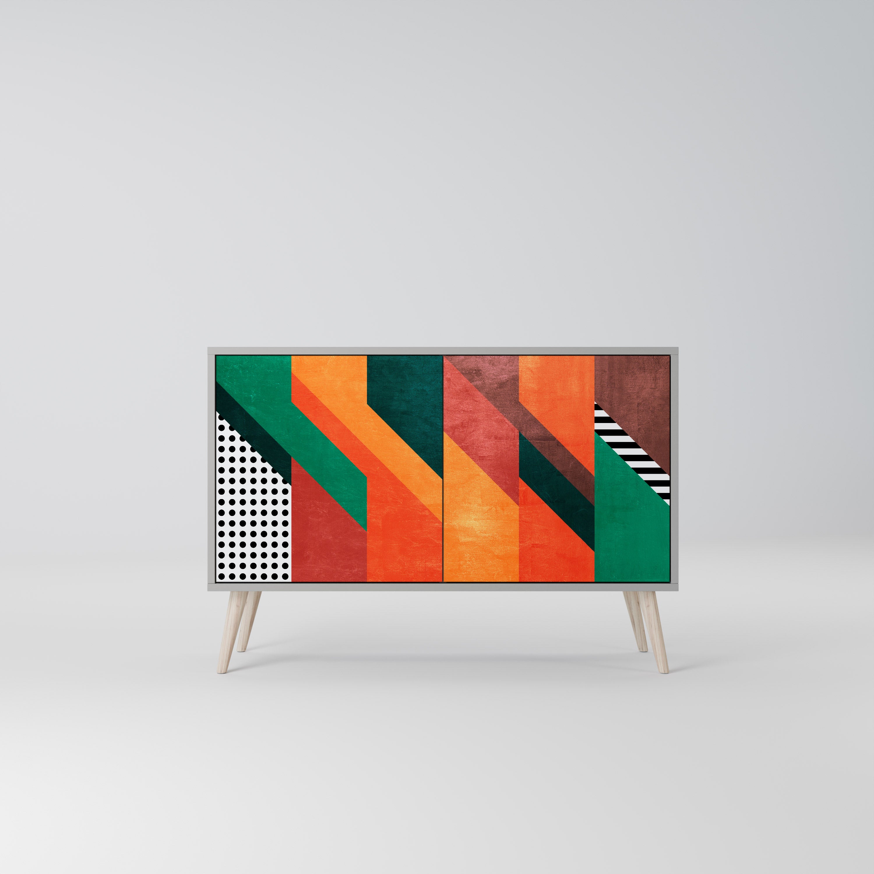 MAKESHIFT ARTISTRY Komoda 2-drzwiowa korpus Szary