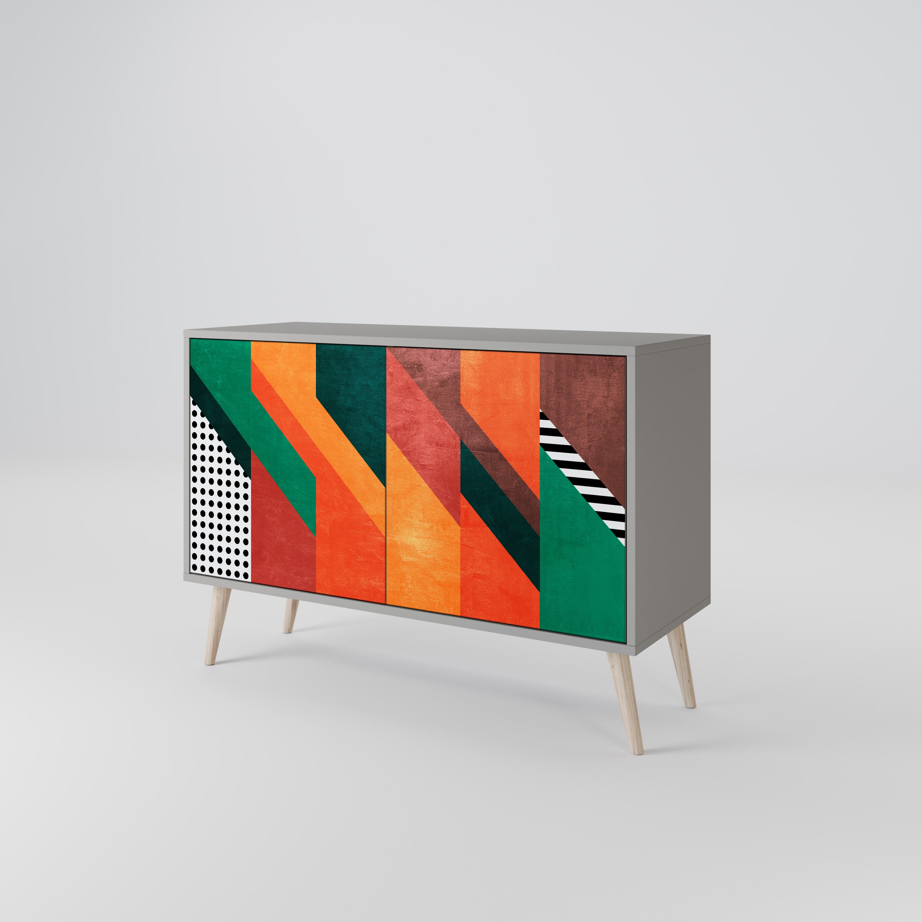 MAKESHIFT ARTISTRY Komoda 2-drzwiowa korpus Szary