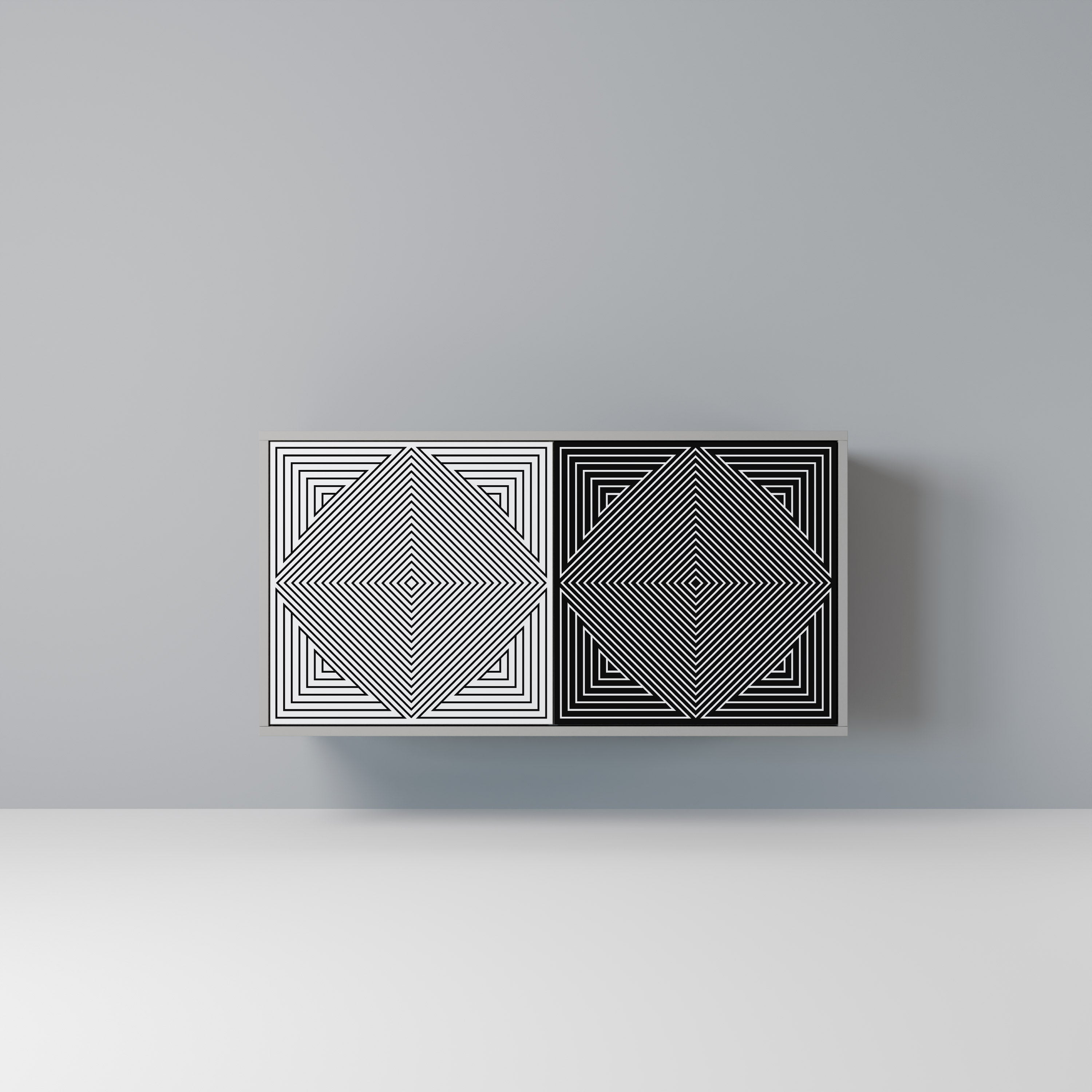 POLYGON ILLUSION Komoda 2-drzwiowa korpus Szary