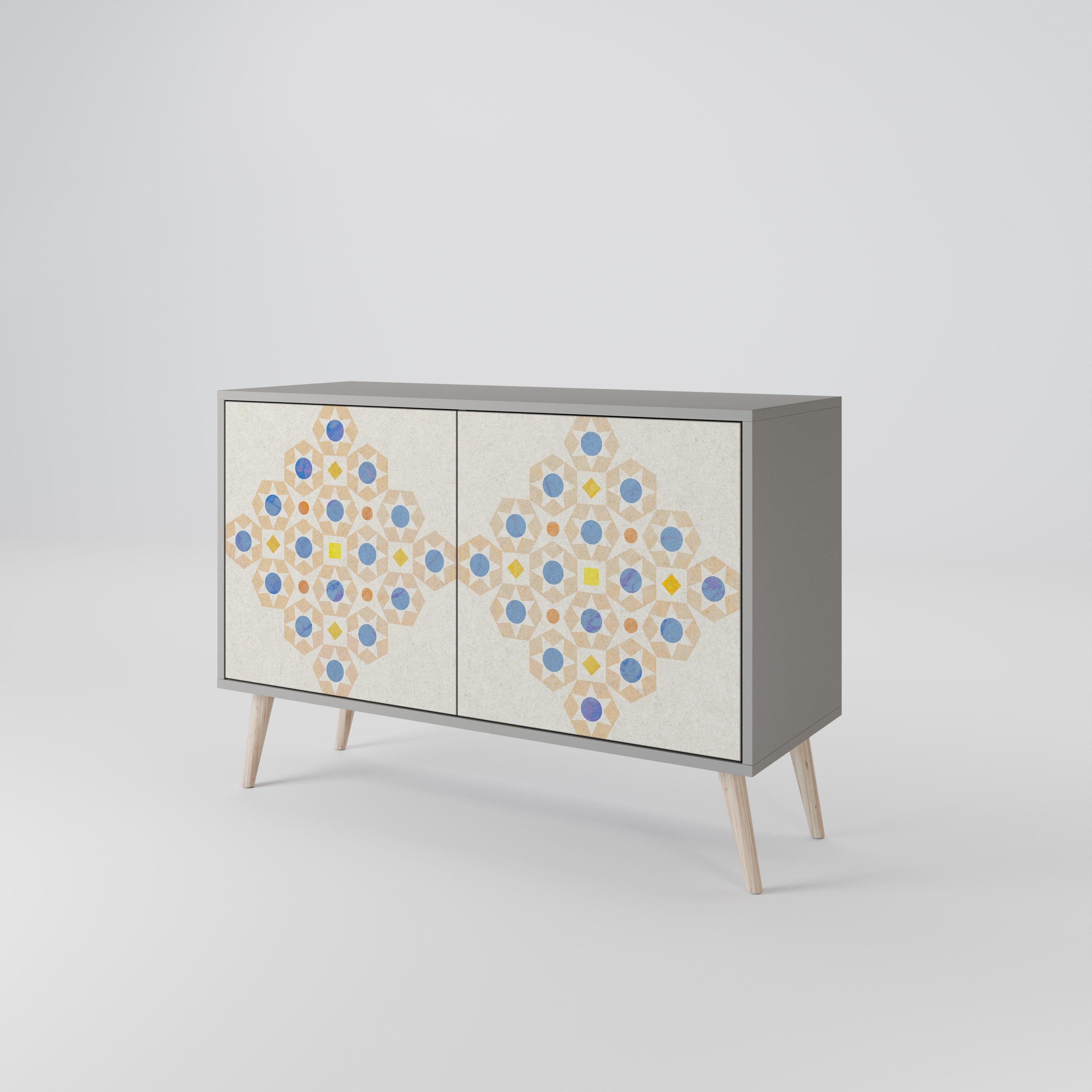 PATTERNED PRISM Komoda 2-drzwiowa korpus Szary