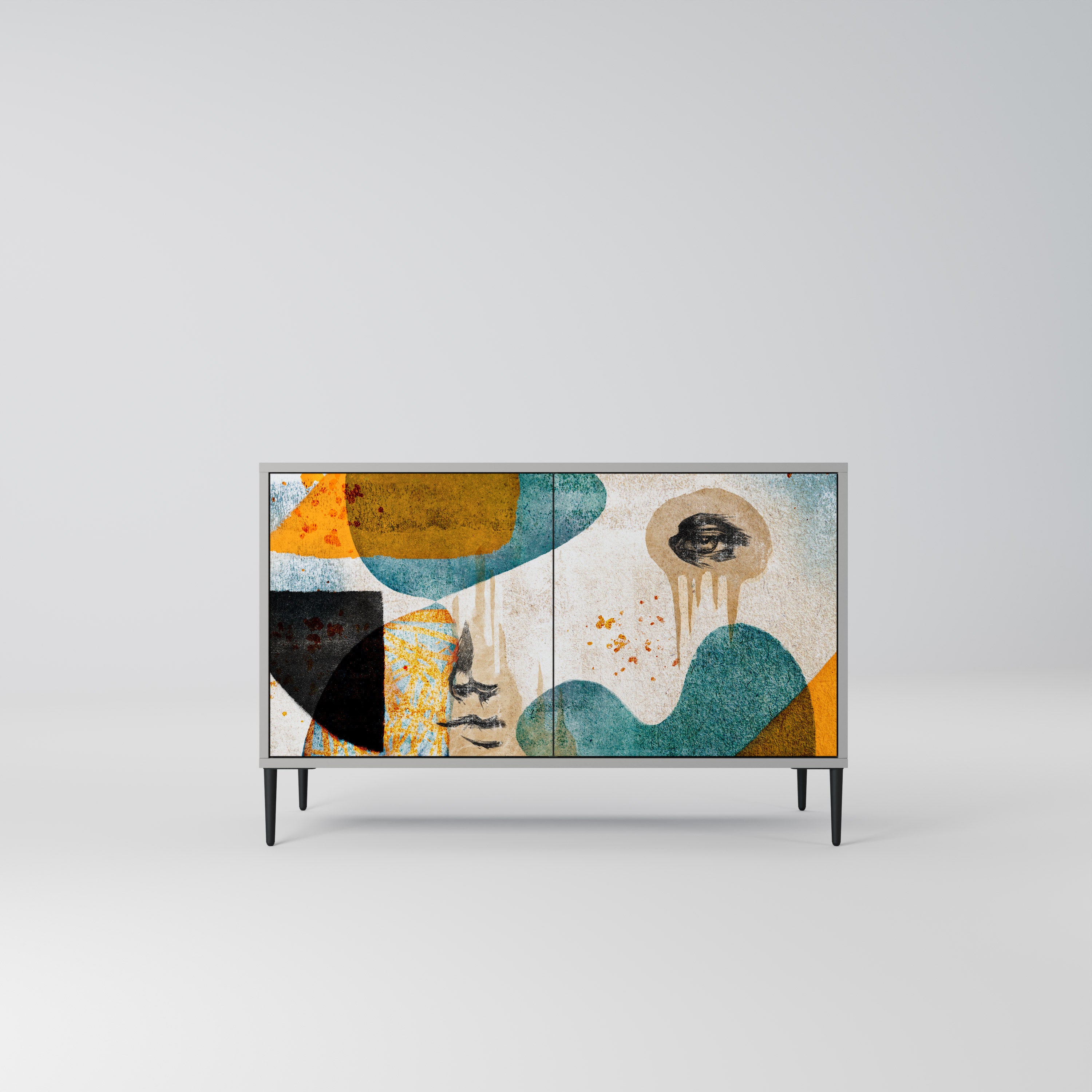 ABSTRACT FACES Komoda 2-drzwiowa korpus Szary