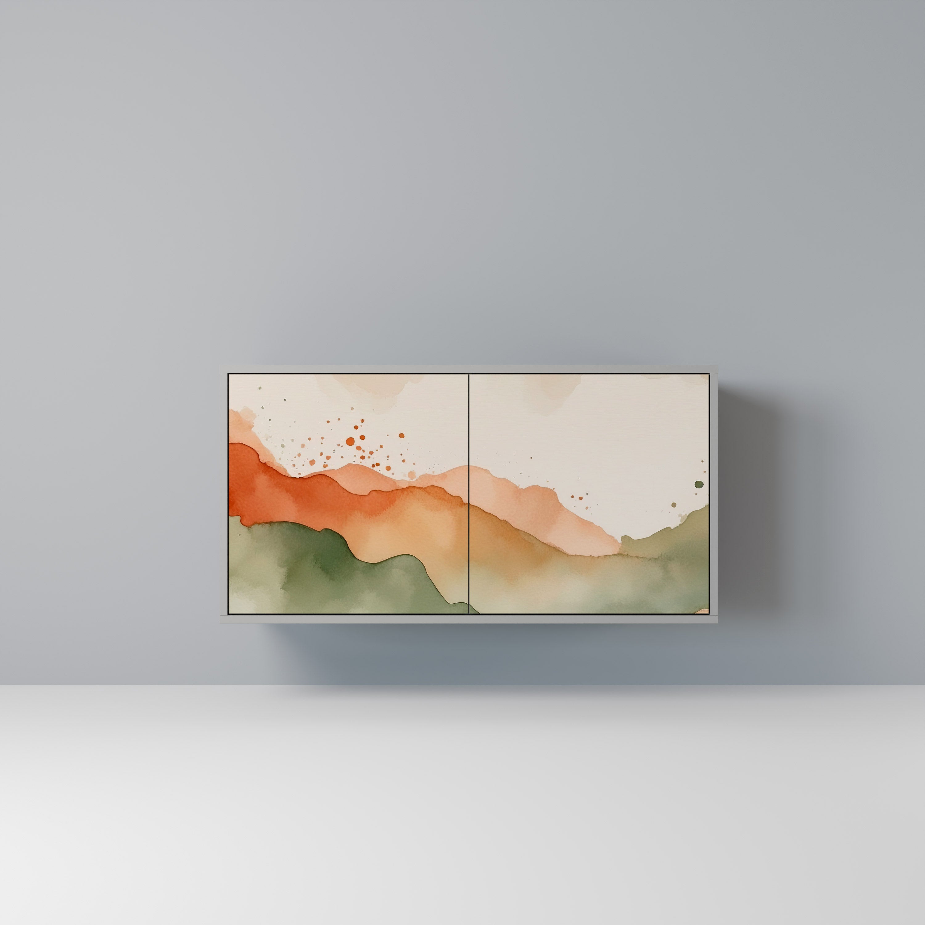 WATERCOLOUR PEAKS Komoda 2-drzwiowa korpus Szary