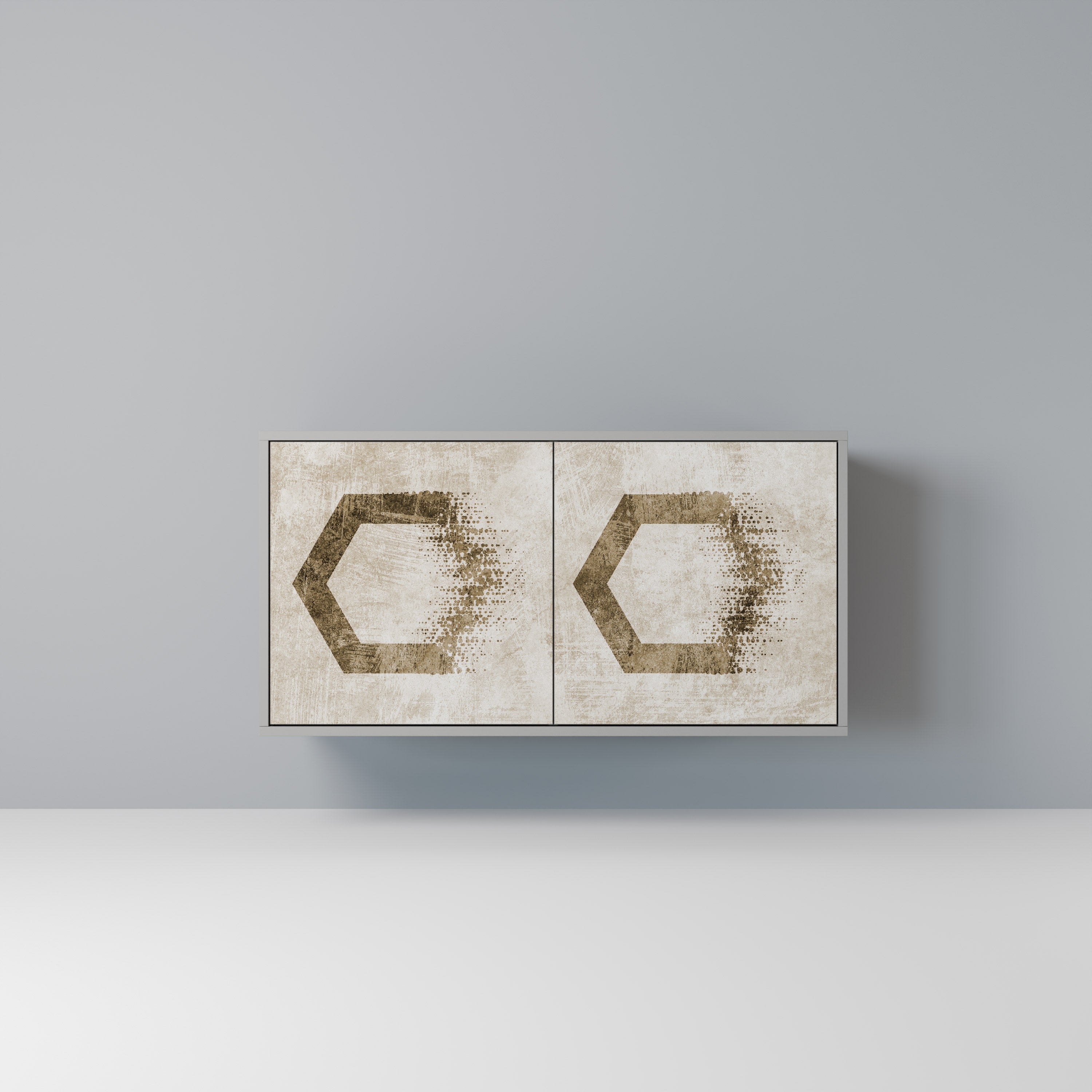 HEXAGONAL SHAPES Komoda 2-drzwiowa korpus Szary