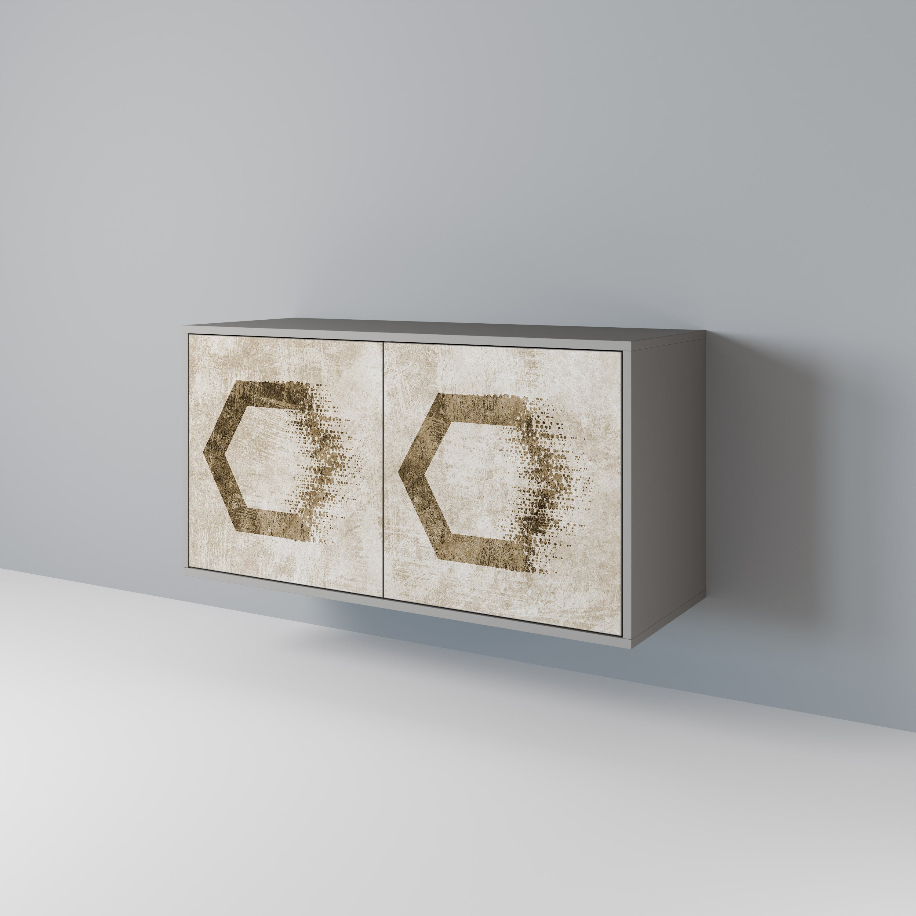 HEXAGONAL SHAPES Komoda 2-drzwiowa korpus Szary