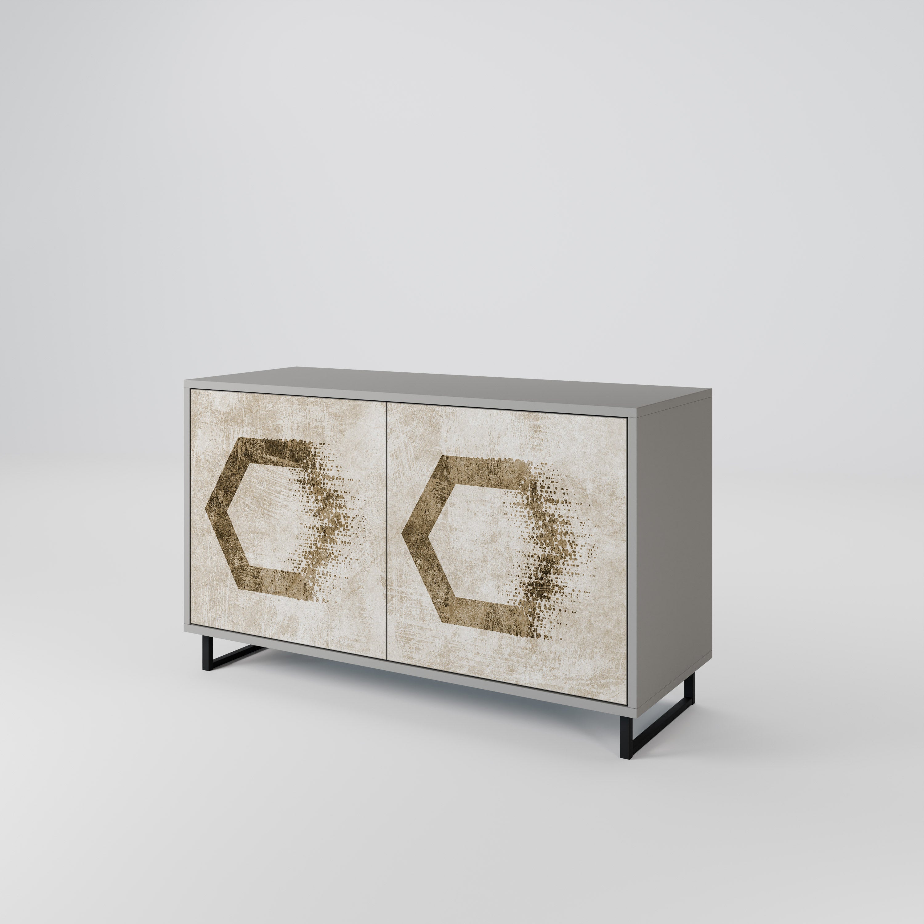 HEXAGONAL SHAPES Komoda 2-drzwiowa korpus Szary