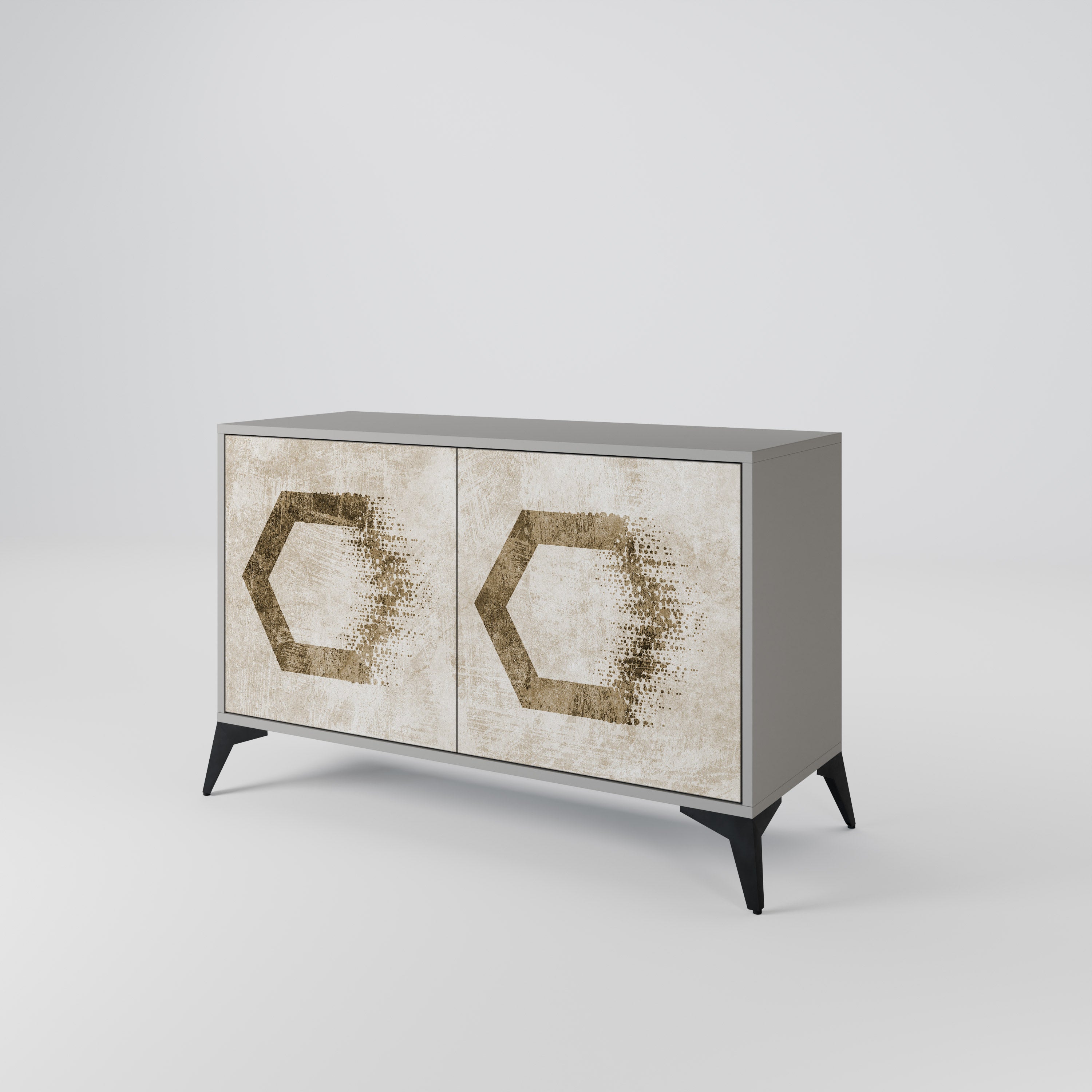 HEXAGONAL SHAPES Komoda 2-drzwiowa korpus Szary