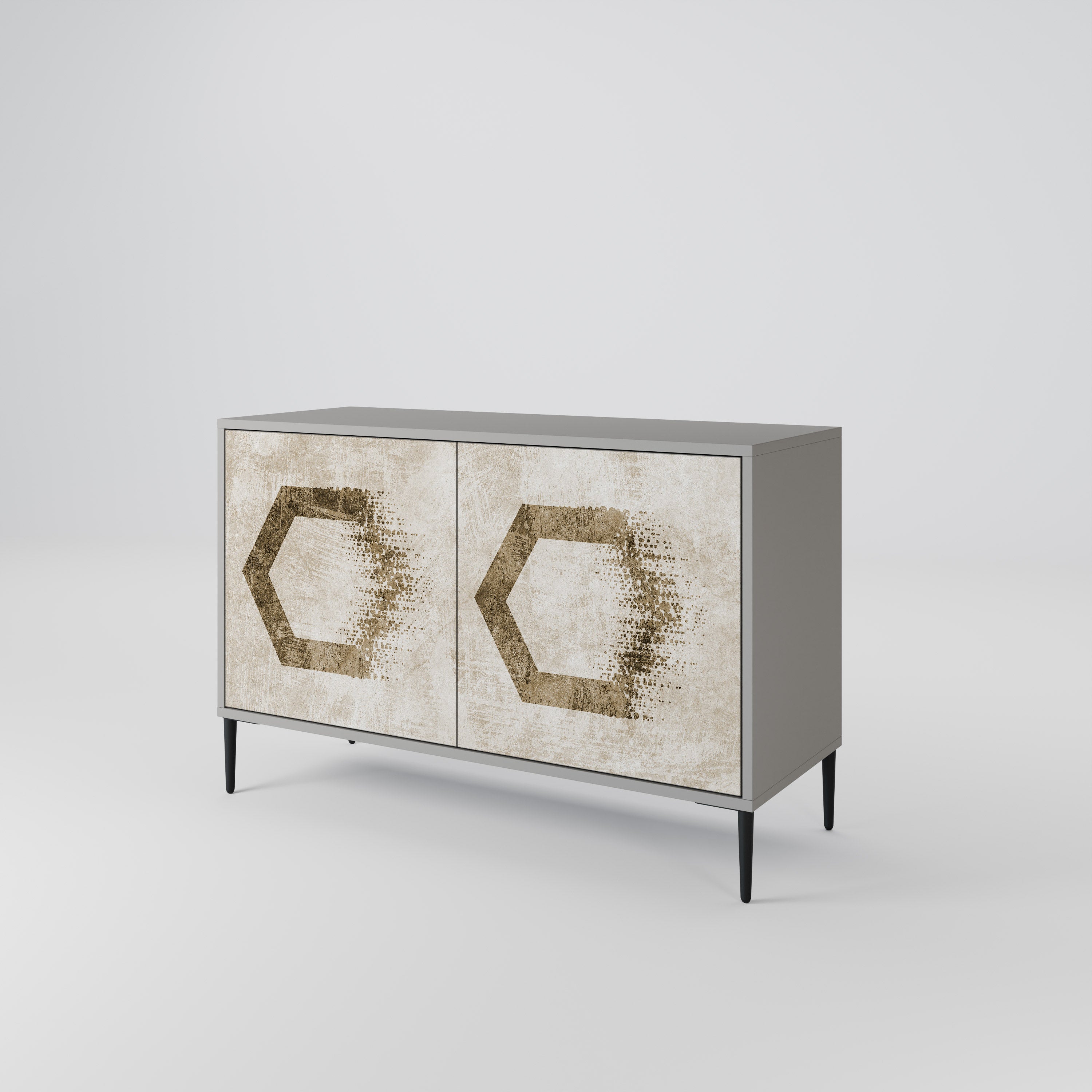 HEXAGONAL SHAPES Komoda 2-drzwiowa korpus Szary