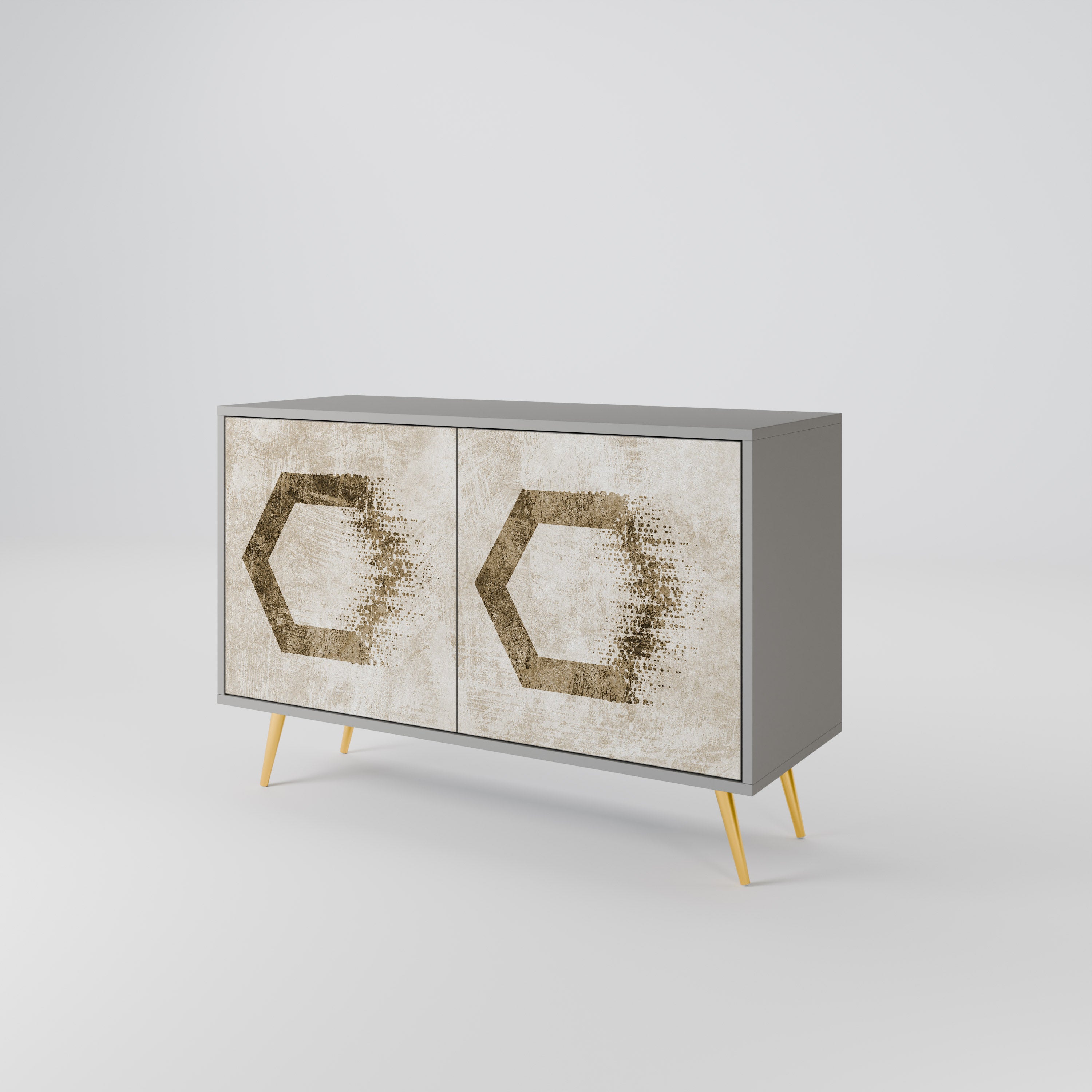 HEXAGONAL SHAPES Komoda 2-drzwiowa korpus Szary