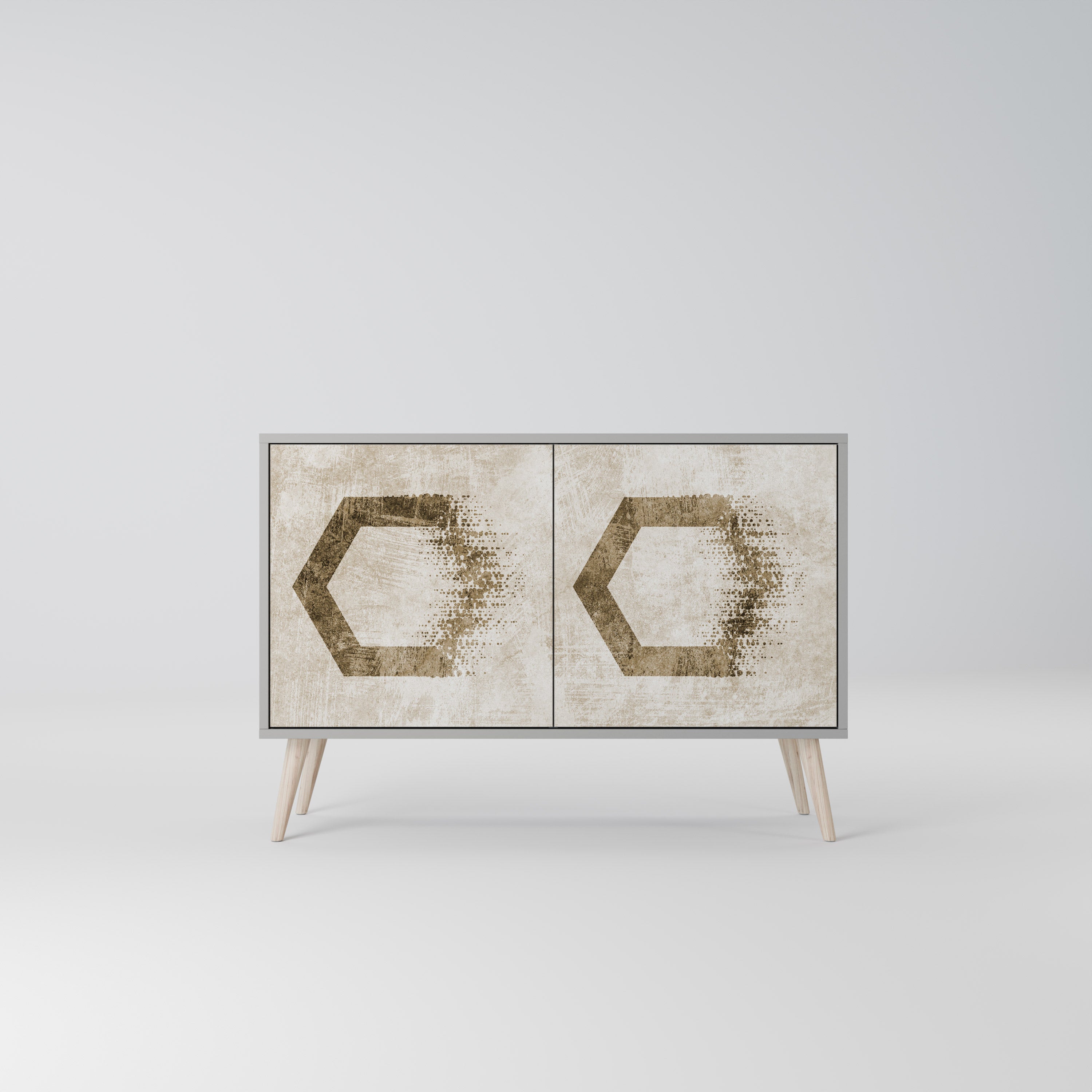 HEXAGONAL SHAPES Komoda 2-drzwiowa korpus Szary