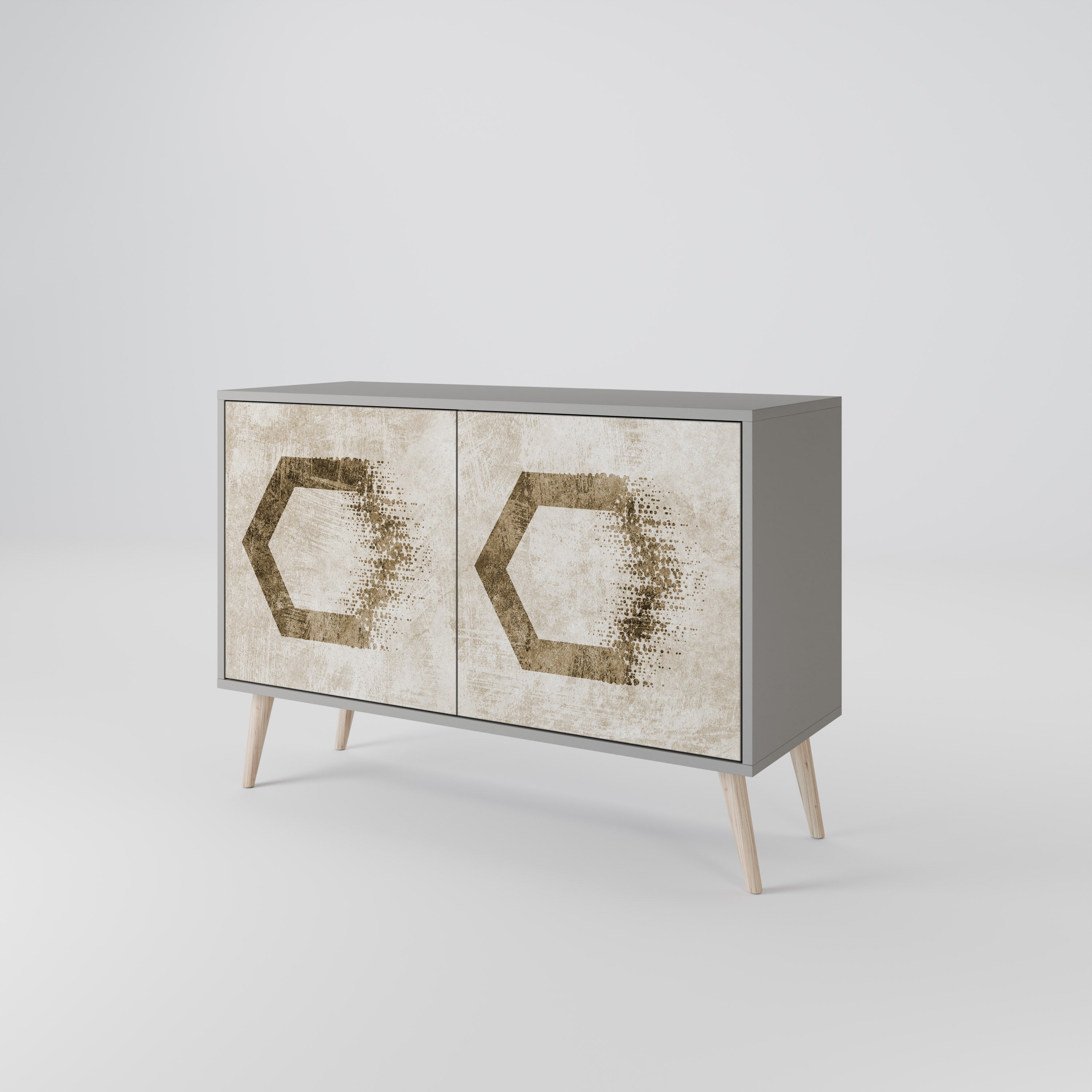 HEXAGONAL SHAPES Komoda 2-drzwiowa korpus Szary