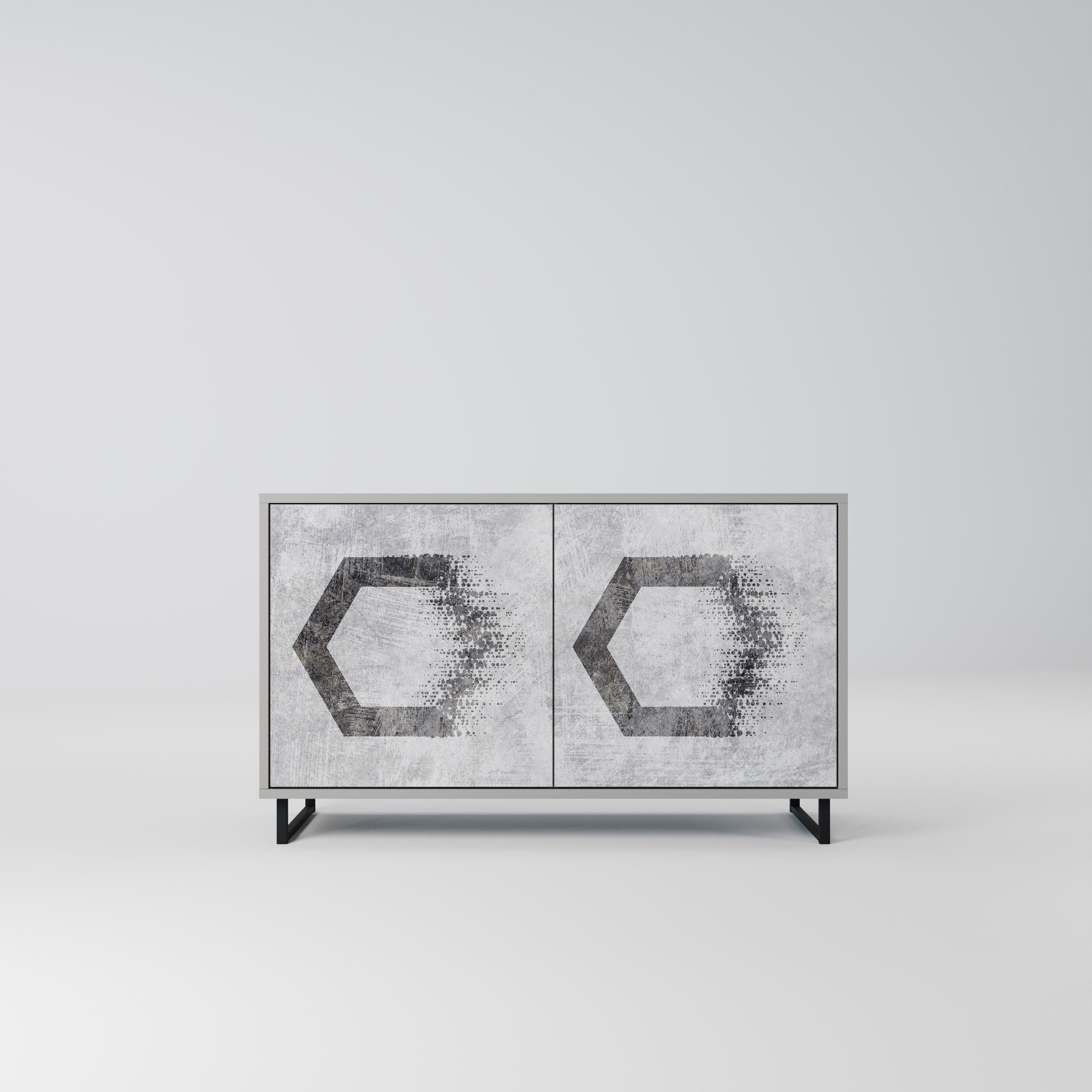 HEXAGONAL FIGURES Komoda 2-drzwiowa korpus Szary