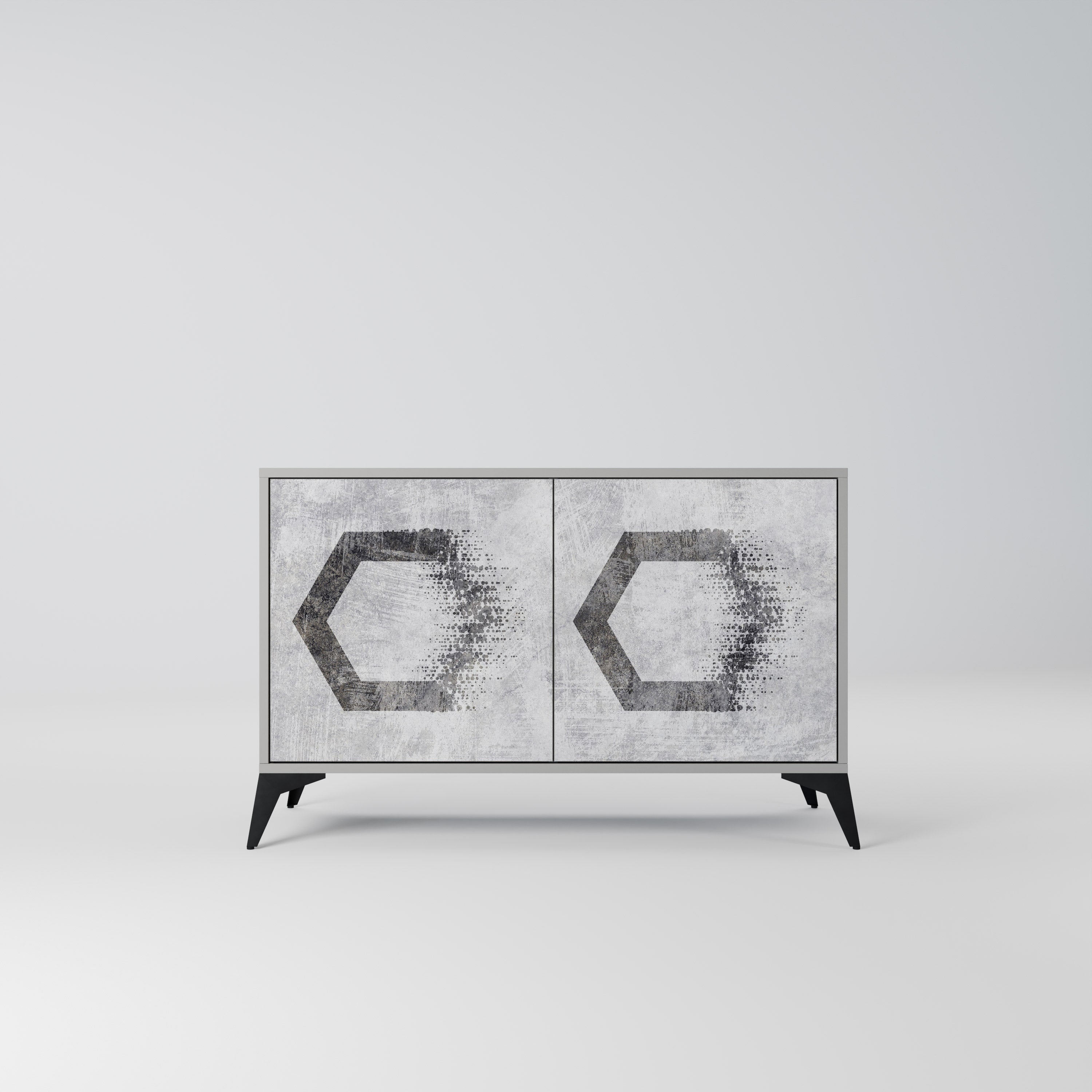 HEXAGONAL FIGURES Komoda 2-drzwiowa korpus Szary