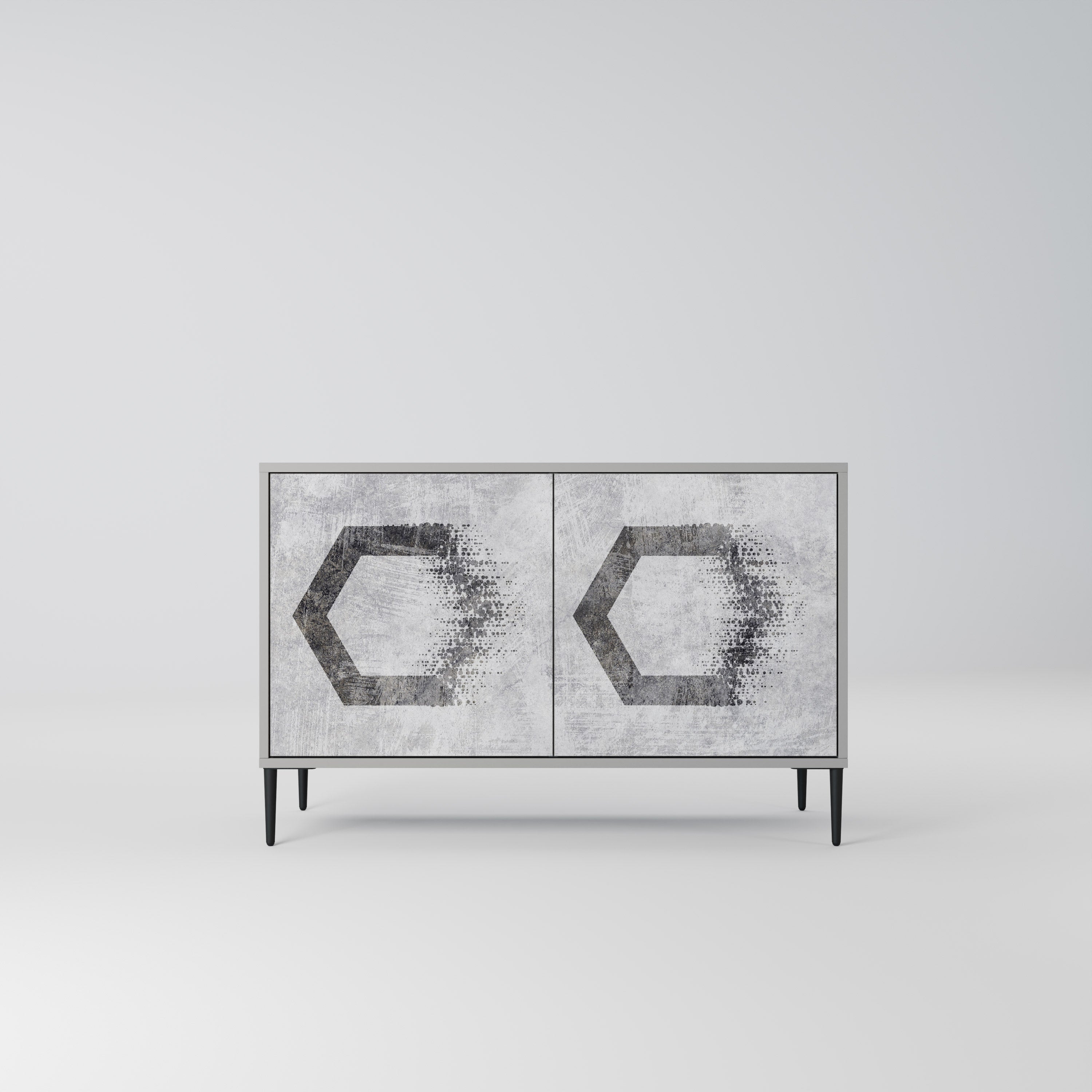 HEXAGONAL FIGURES Komoda 2-drzwiowa korpus Szary