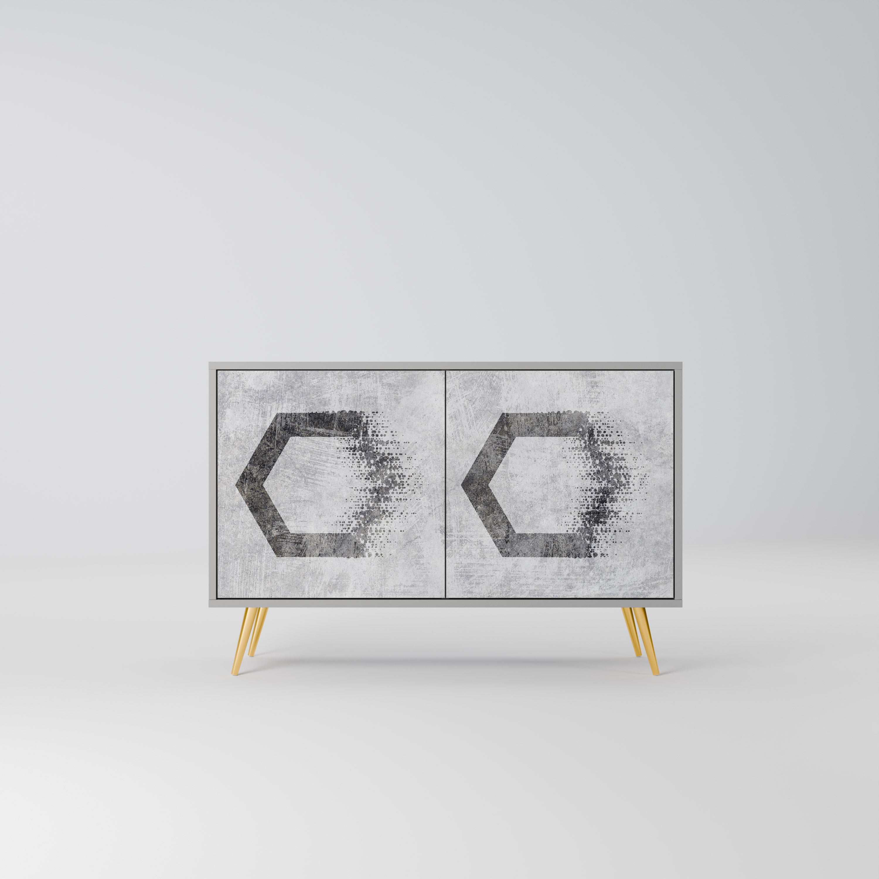 HEXAGONAL FIGURES Komoda 2-drzwiowa korpus Szary