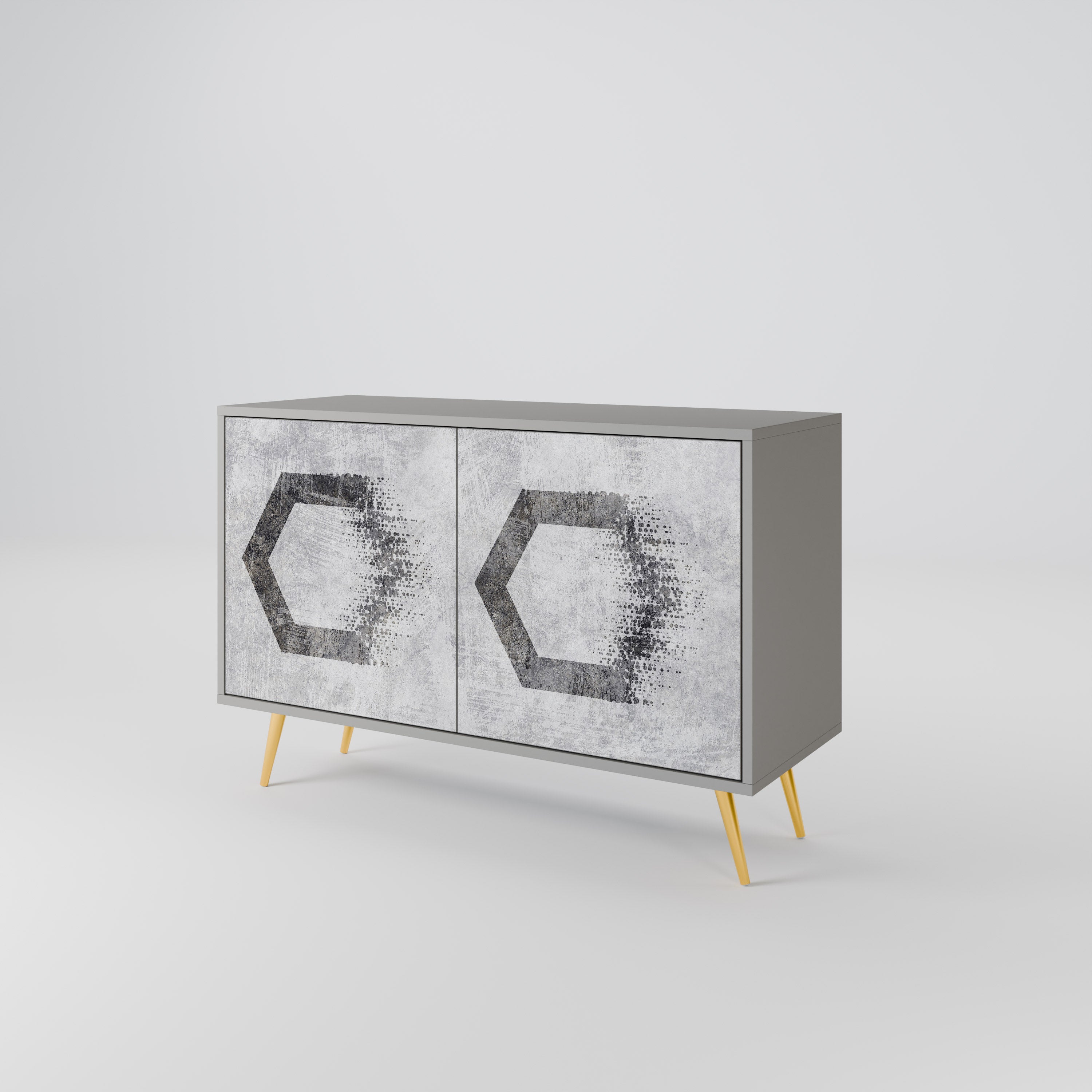 HEXAGONAL FIGURES Komoda 2-drzwiowa korpus Szary