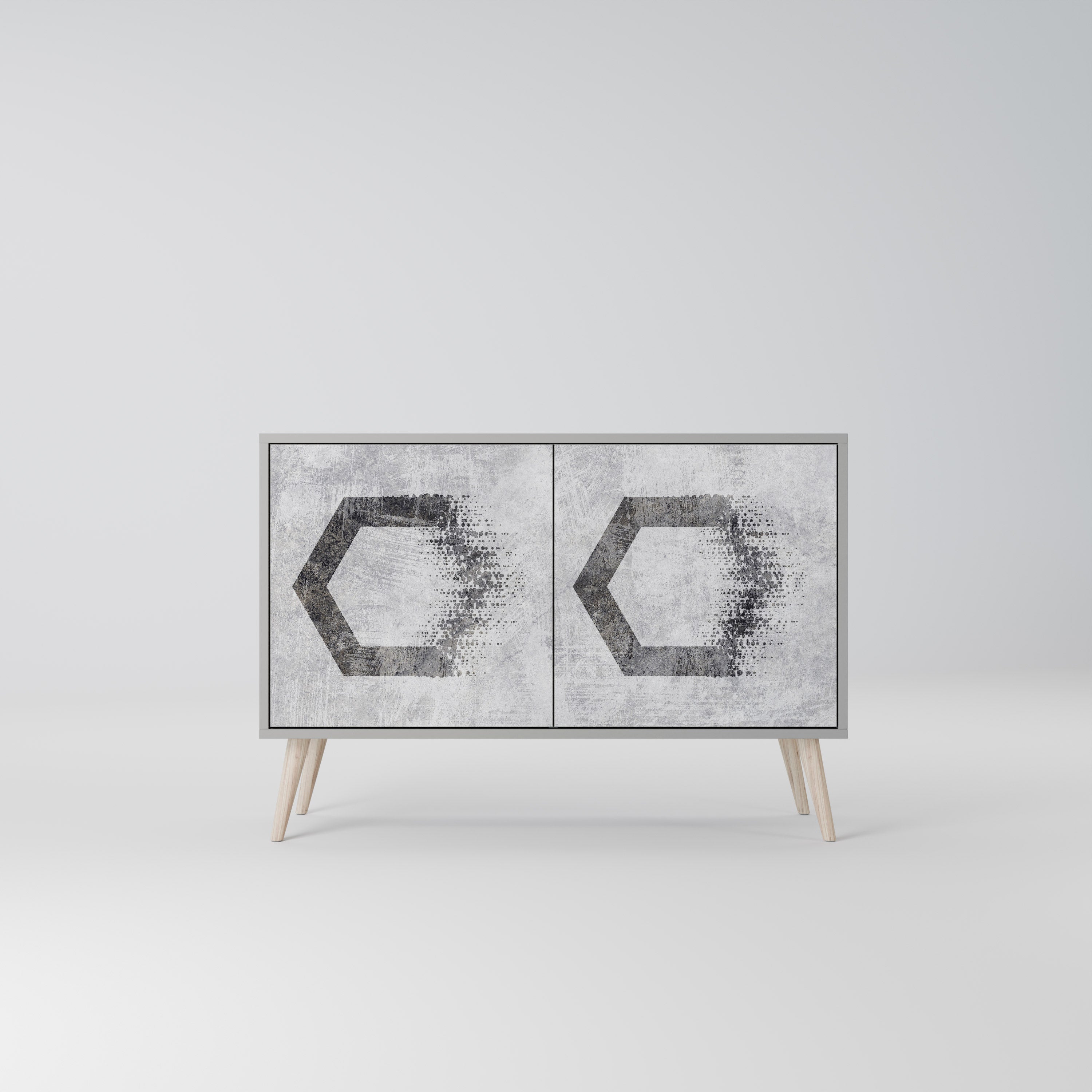 HEXAGONAL FIGURES Komoda 2-drzwiowa korpus Szary