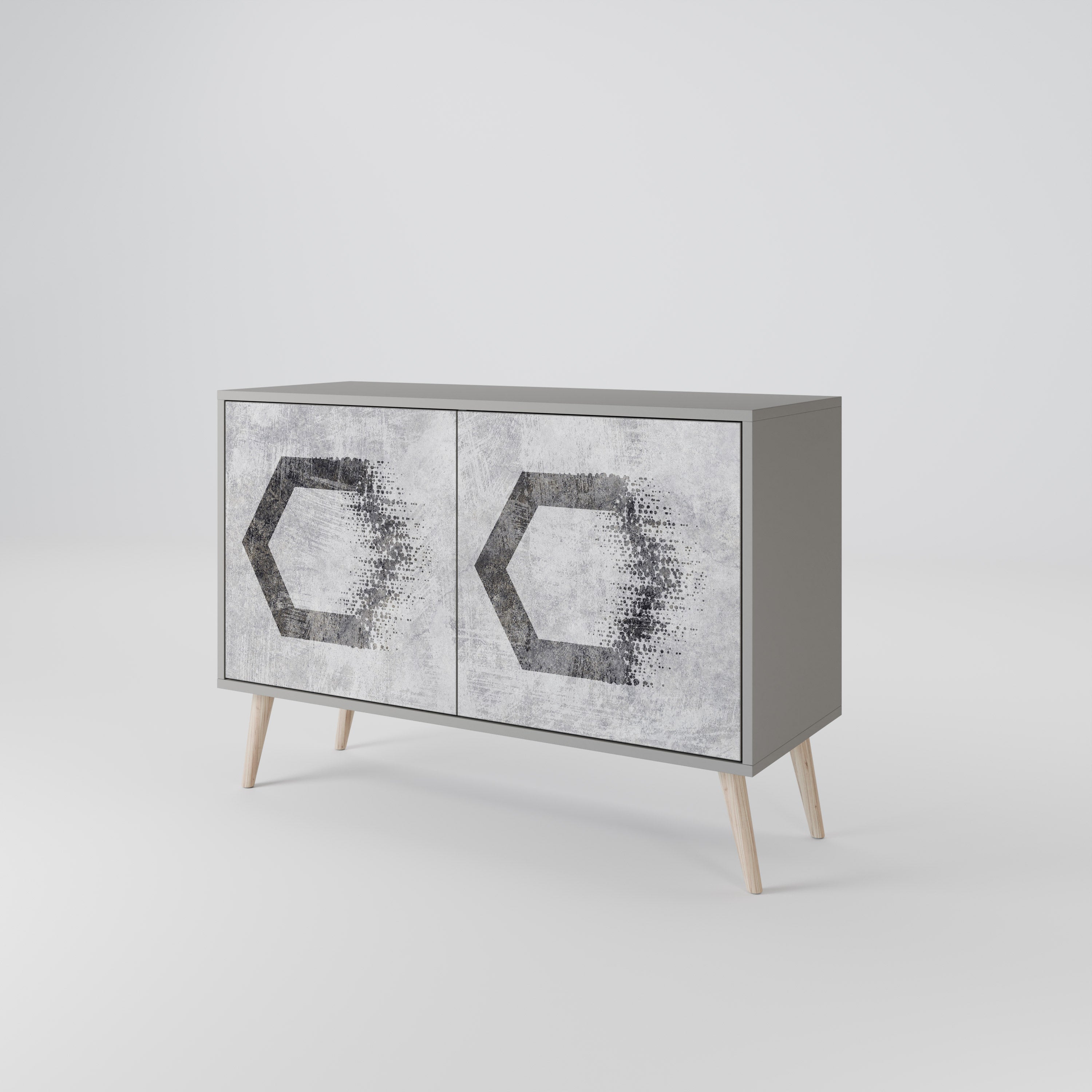 HEXAGONAL FIGURES Komoda 2-drzwiowa korpus Szary