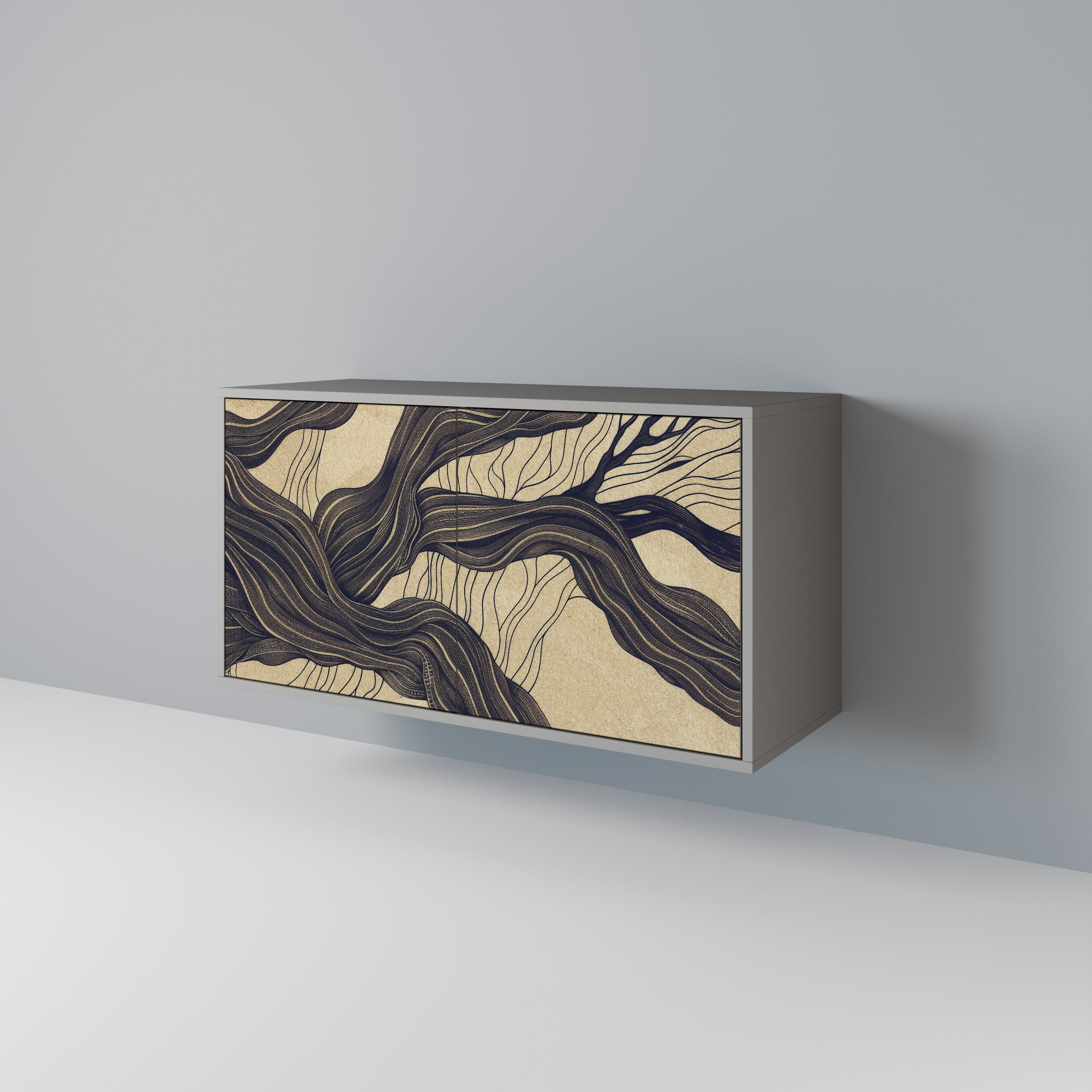 UNIFIED FRAGMENTS Komoda 2-drzwiowa korpus Szary