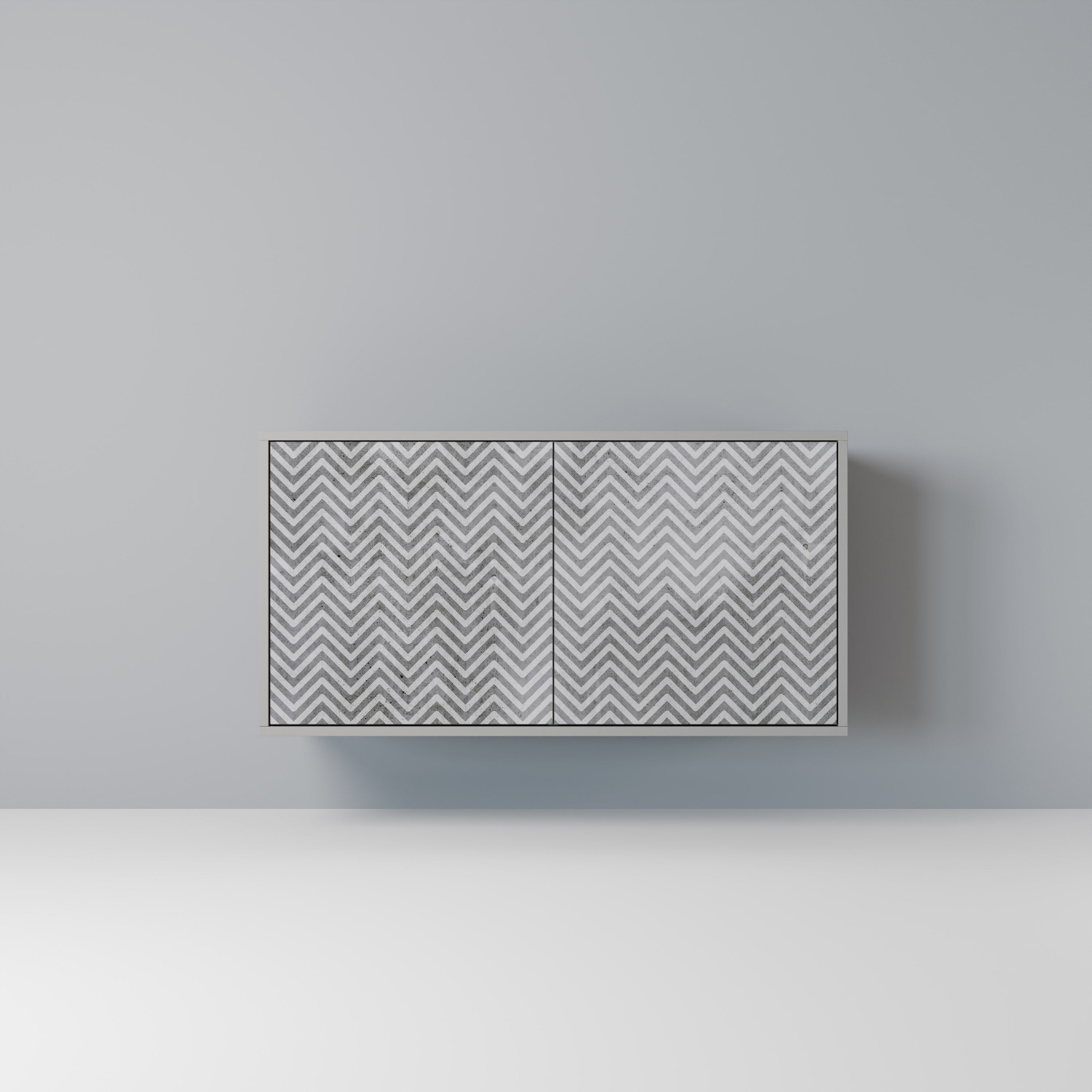 CONCRETE ZIG ZAG Komoda 2-drzwiowa korpus Szary