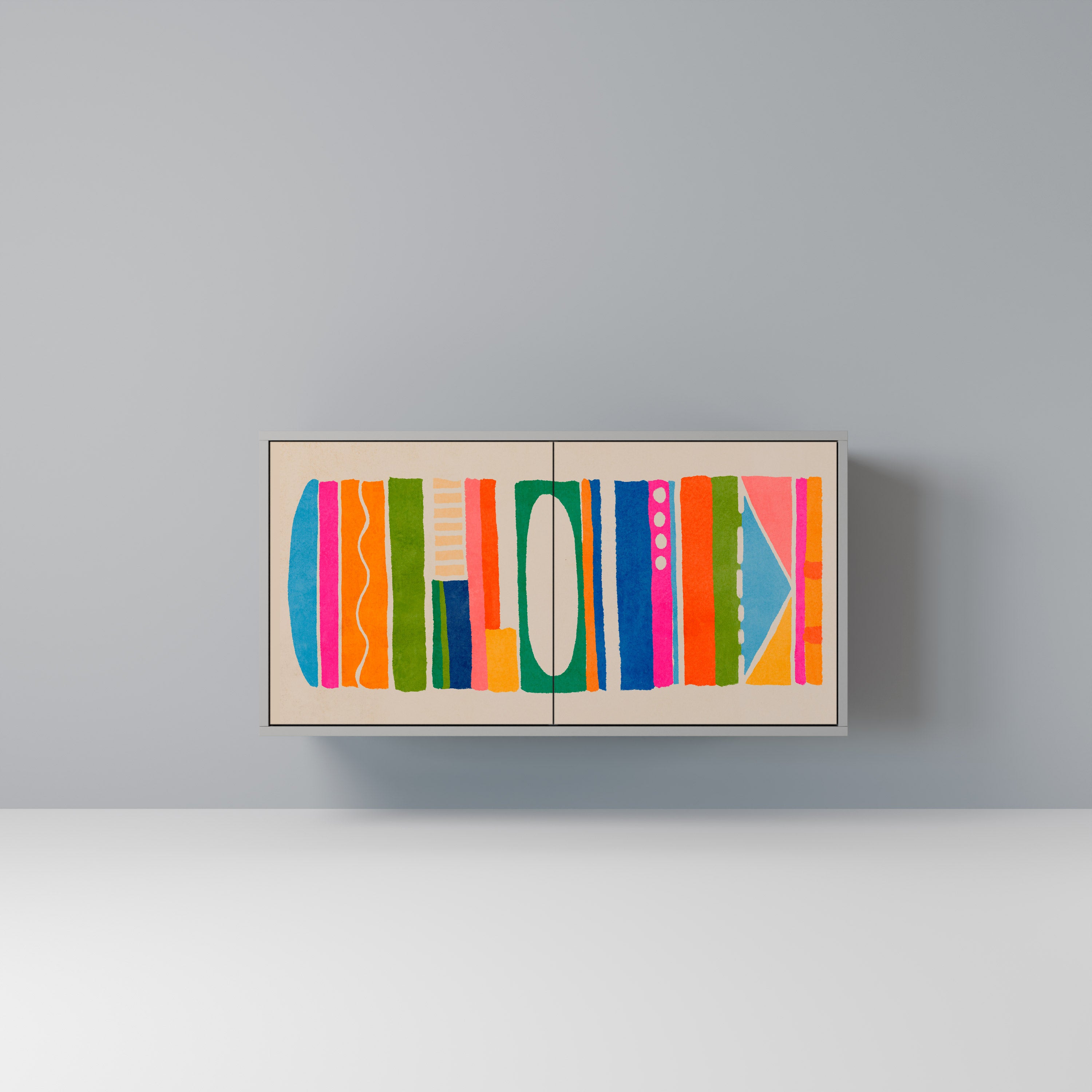 GEOMETRIC SHINE Komoda 2-drzwiowa korpus Szary