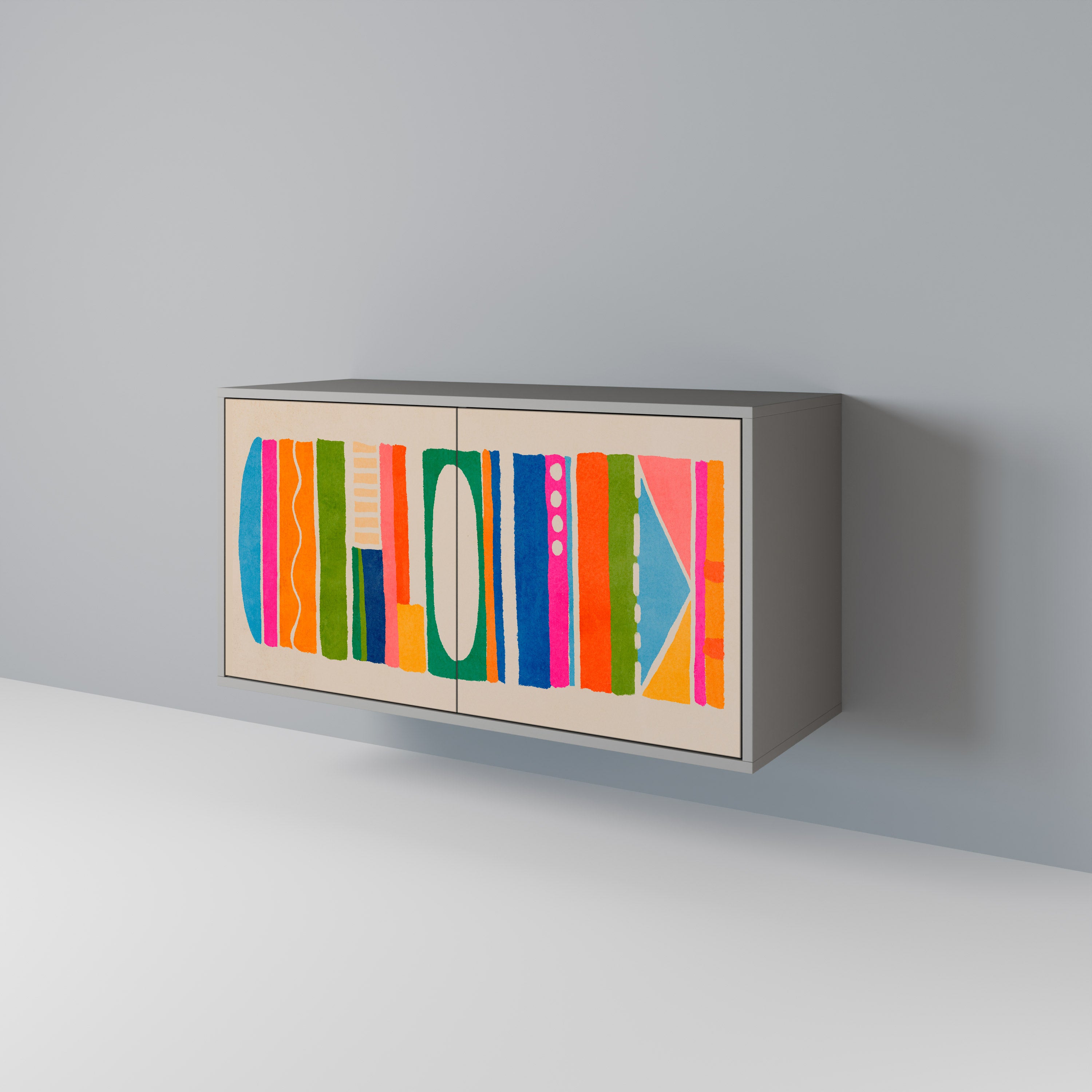 GEOMETRIC SHINE Komoda 2-drzwiowa korpus Szary