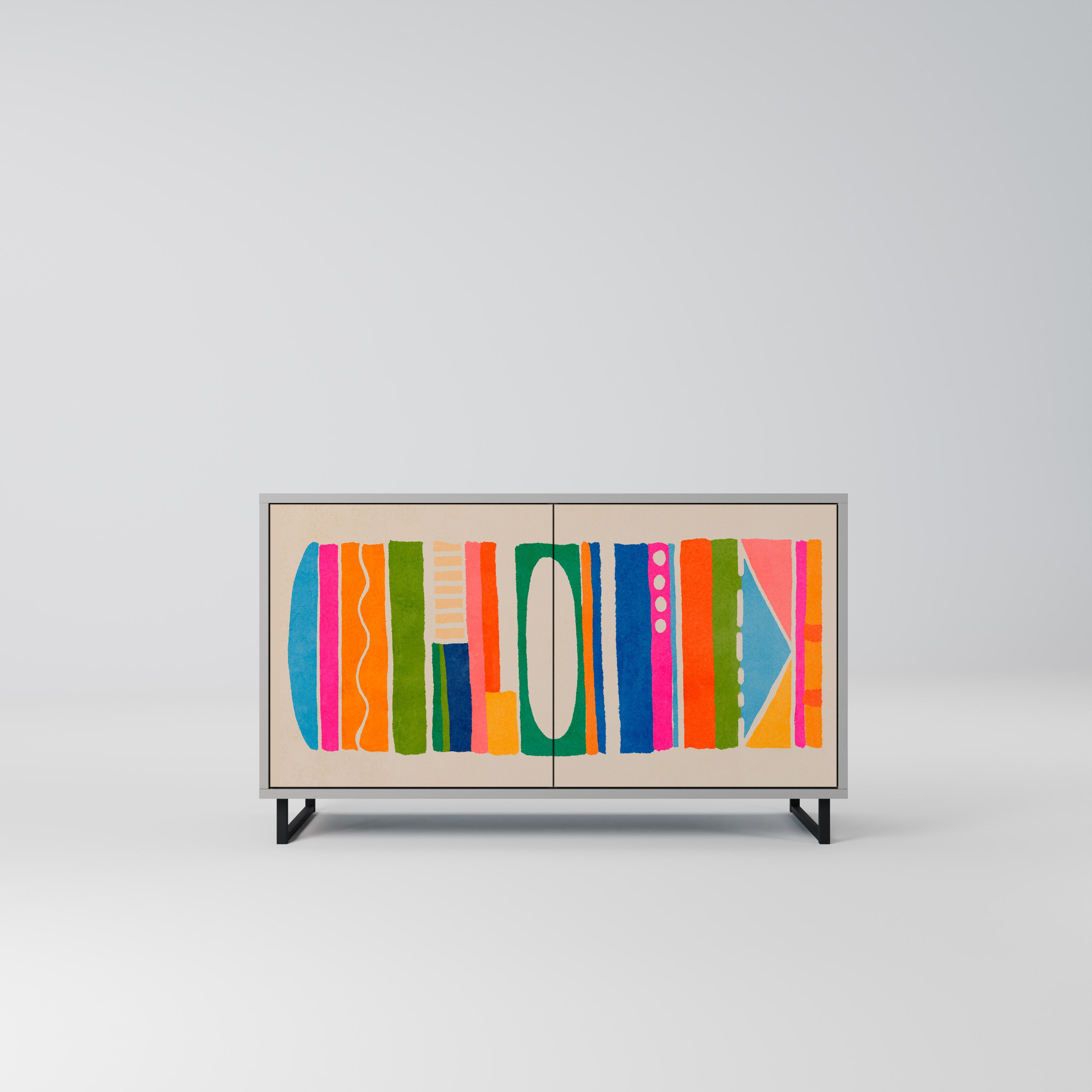 GEOMETRIC SHINE Komoda 2-drzwiowa korpus Szary