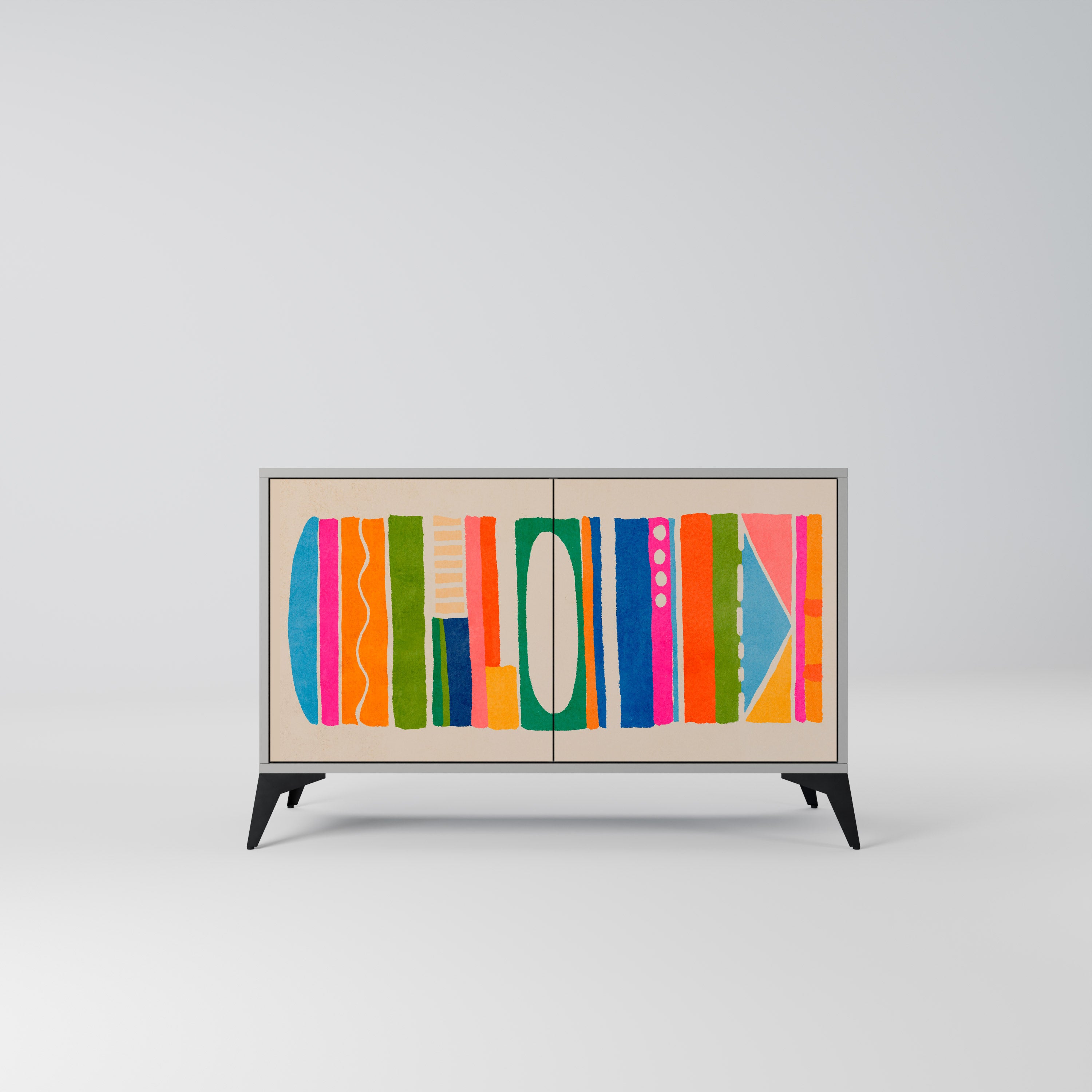 GEOMETRIC SHINE Komoda 2-drzwiowa korpus Szary