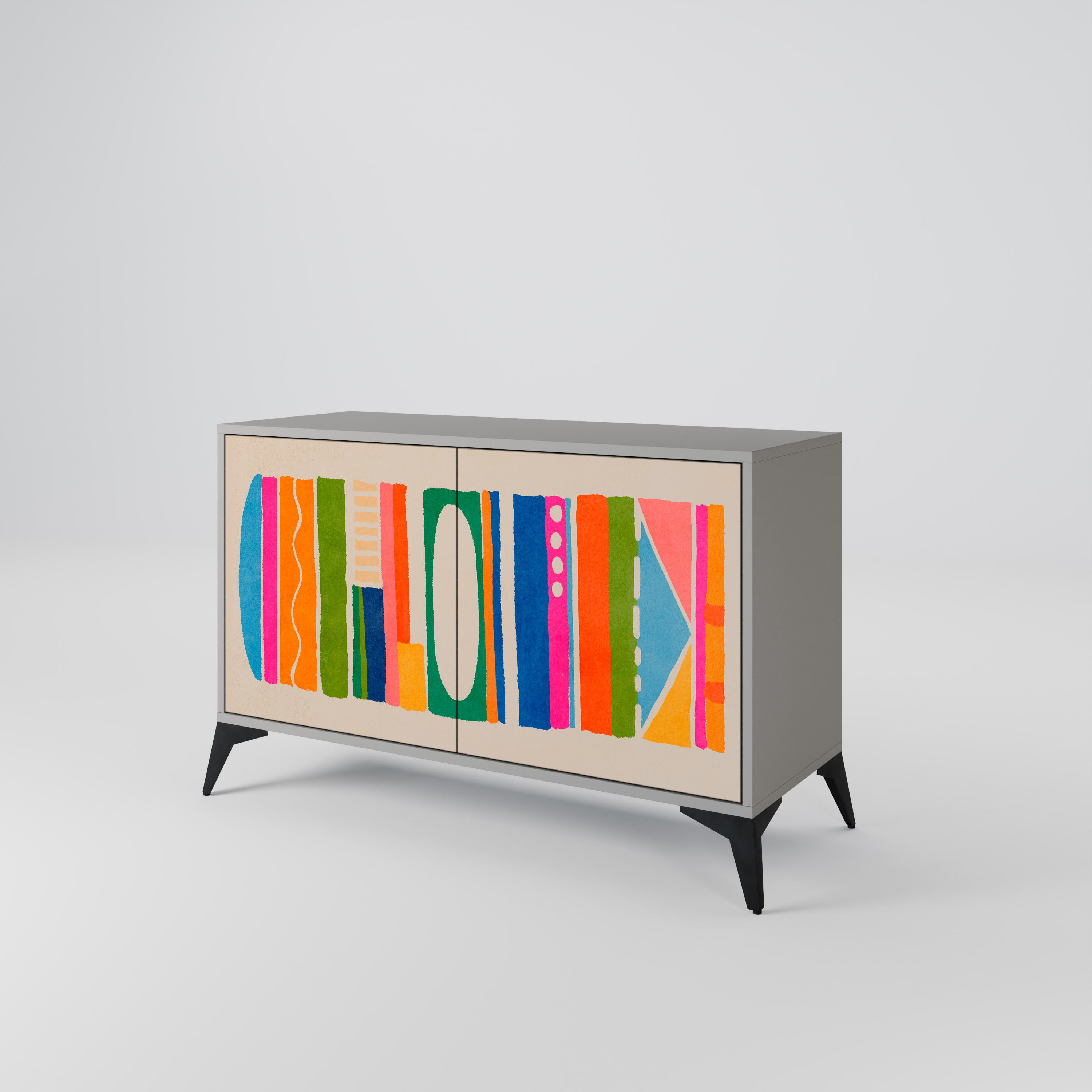 GEOMETRIC SHINE Komoda 2-drzwiowa korpus Szary