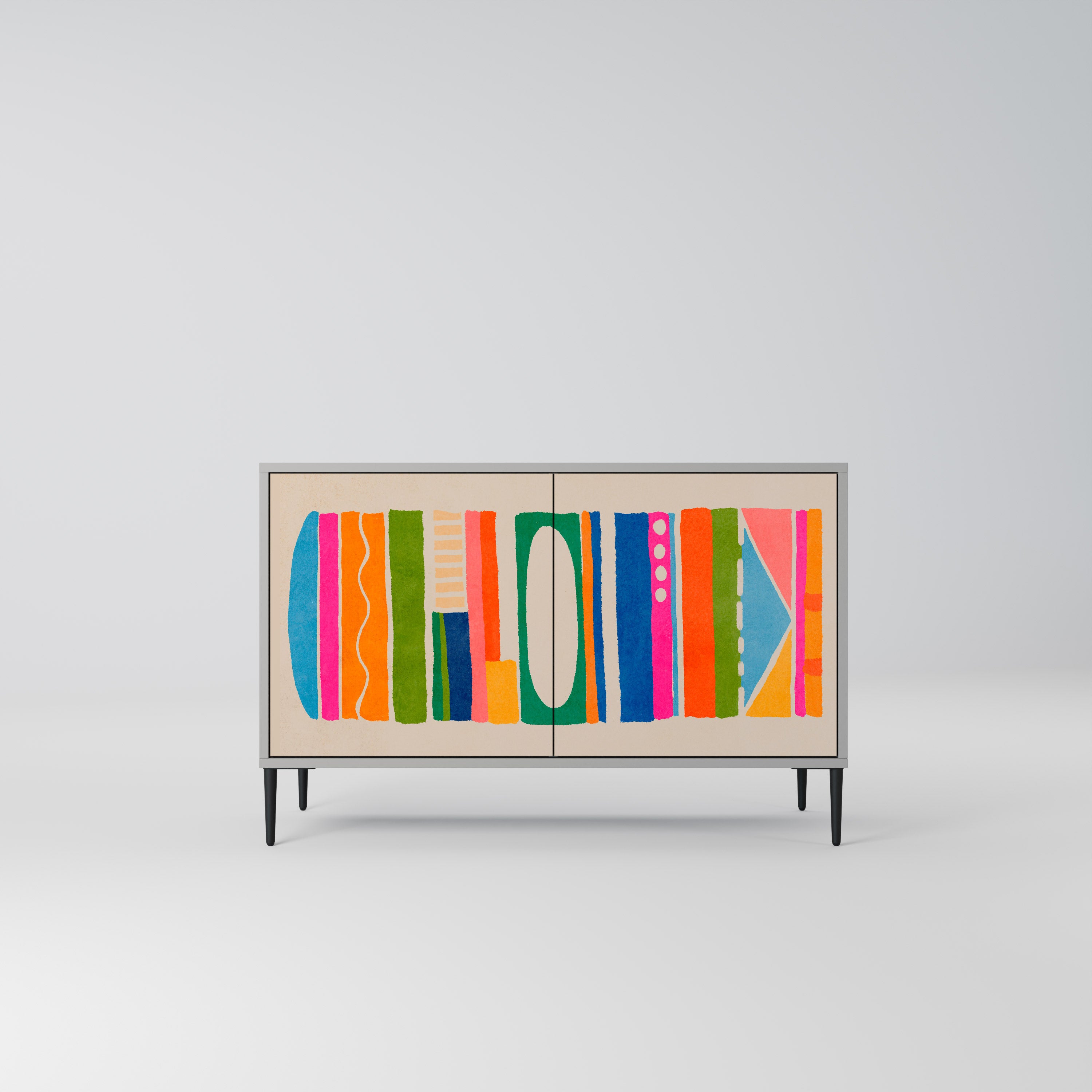 GEOMETRIC SHINE Komoda 2-drzwiowa korpus Szary
