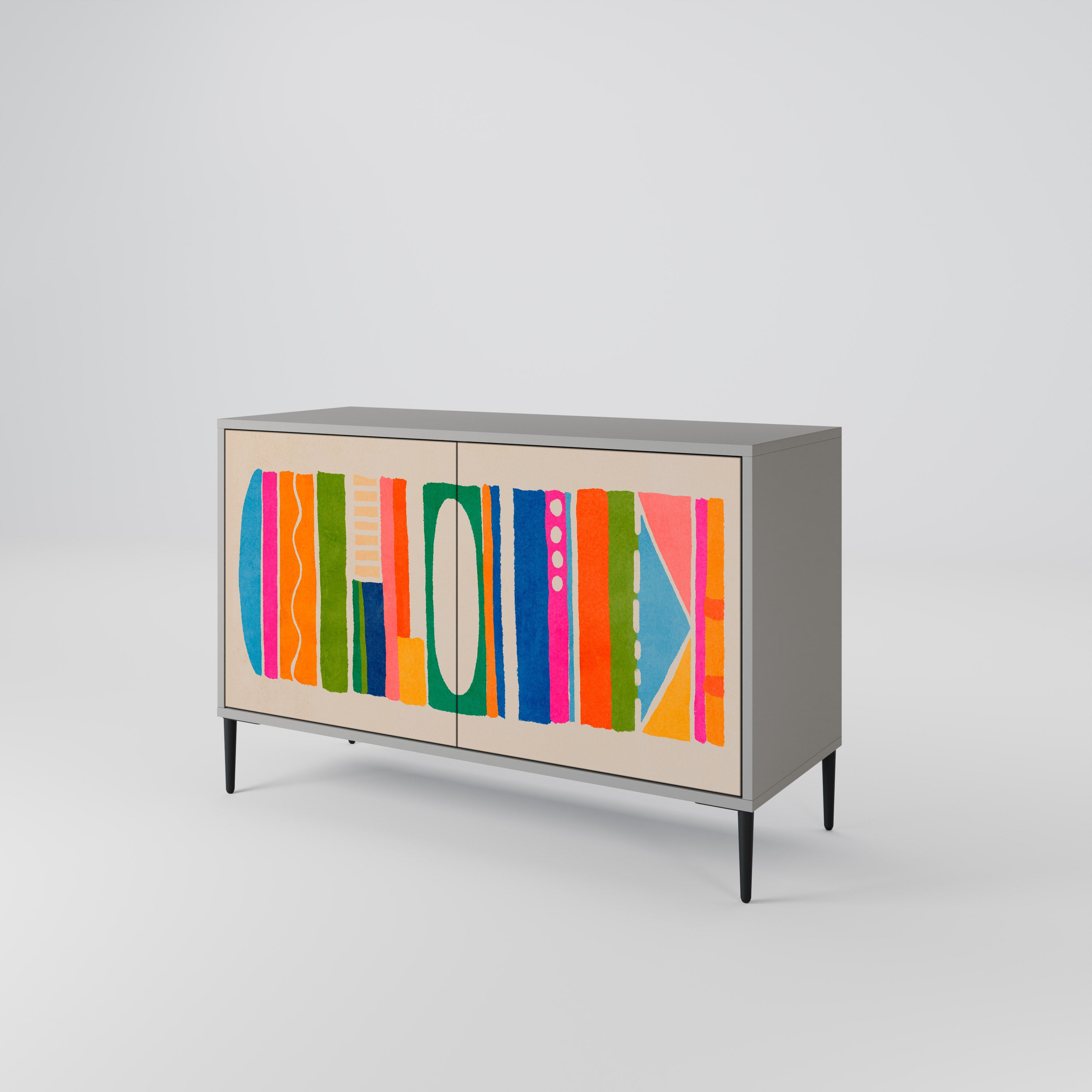 GEOMETRIC SHINE Komoda 2-drzwiowa korpus Szary
