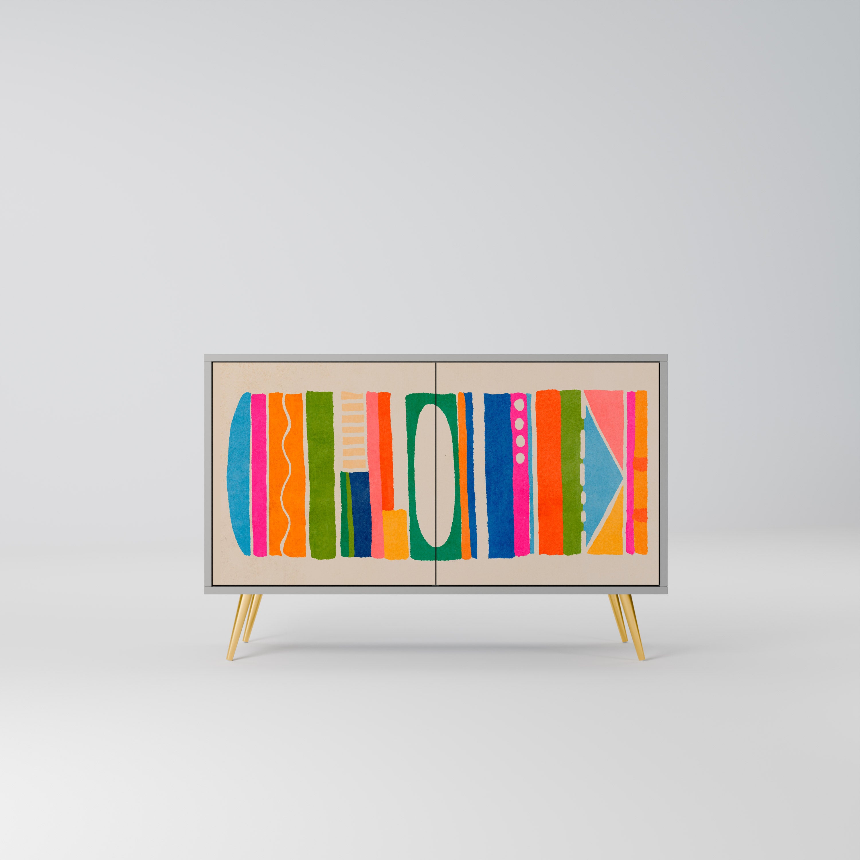 GEOMETRIC SHINE Komoda 2-drzwiowa korpus Szary