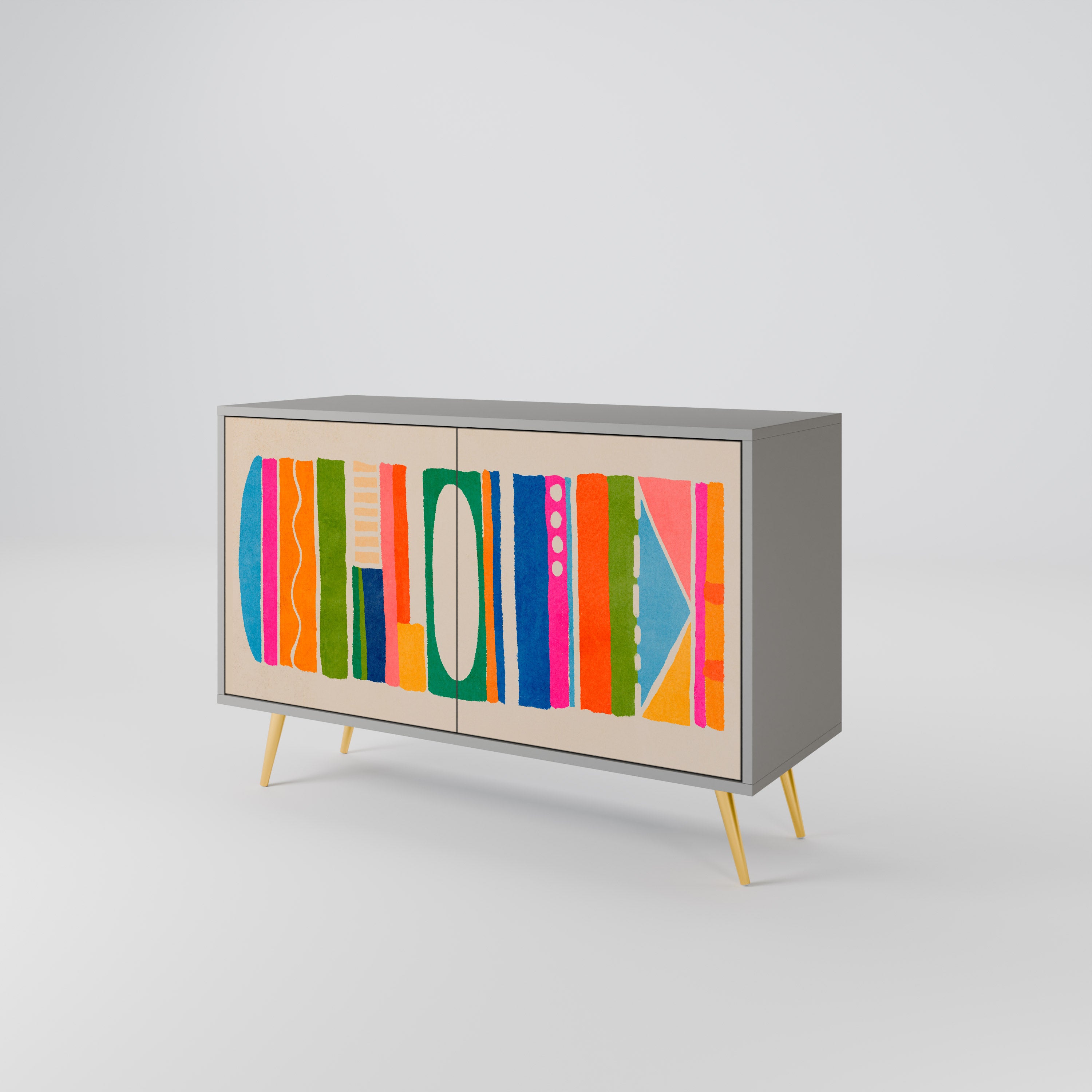 GEOMETRIC SHINE Komoda 2-drzwiowa korpus Szary