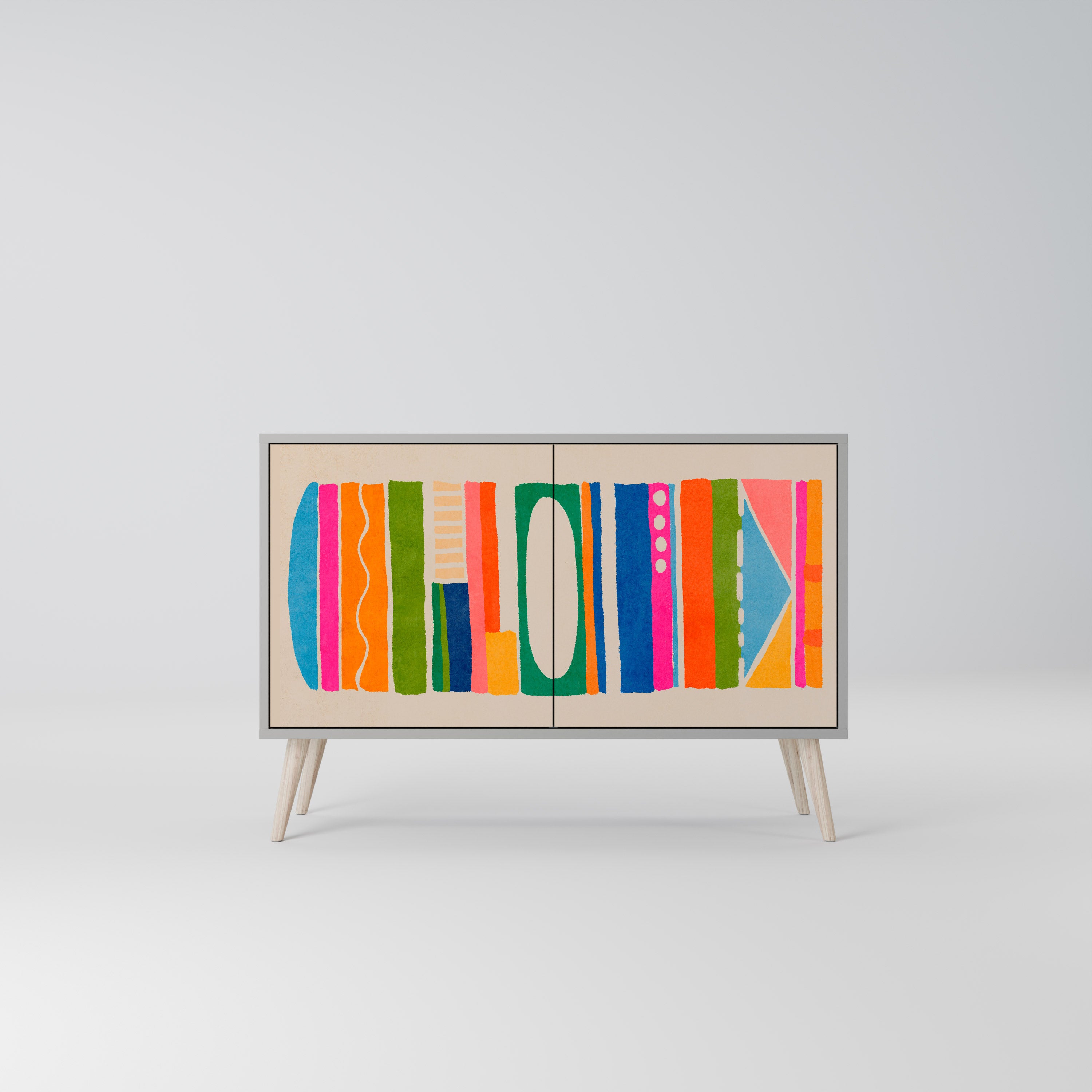 GEOMETRIC SHINE Komoda 2-drzwiowa korpus Szary