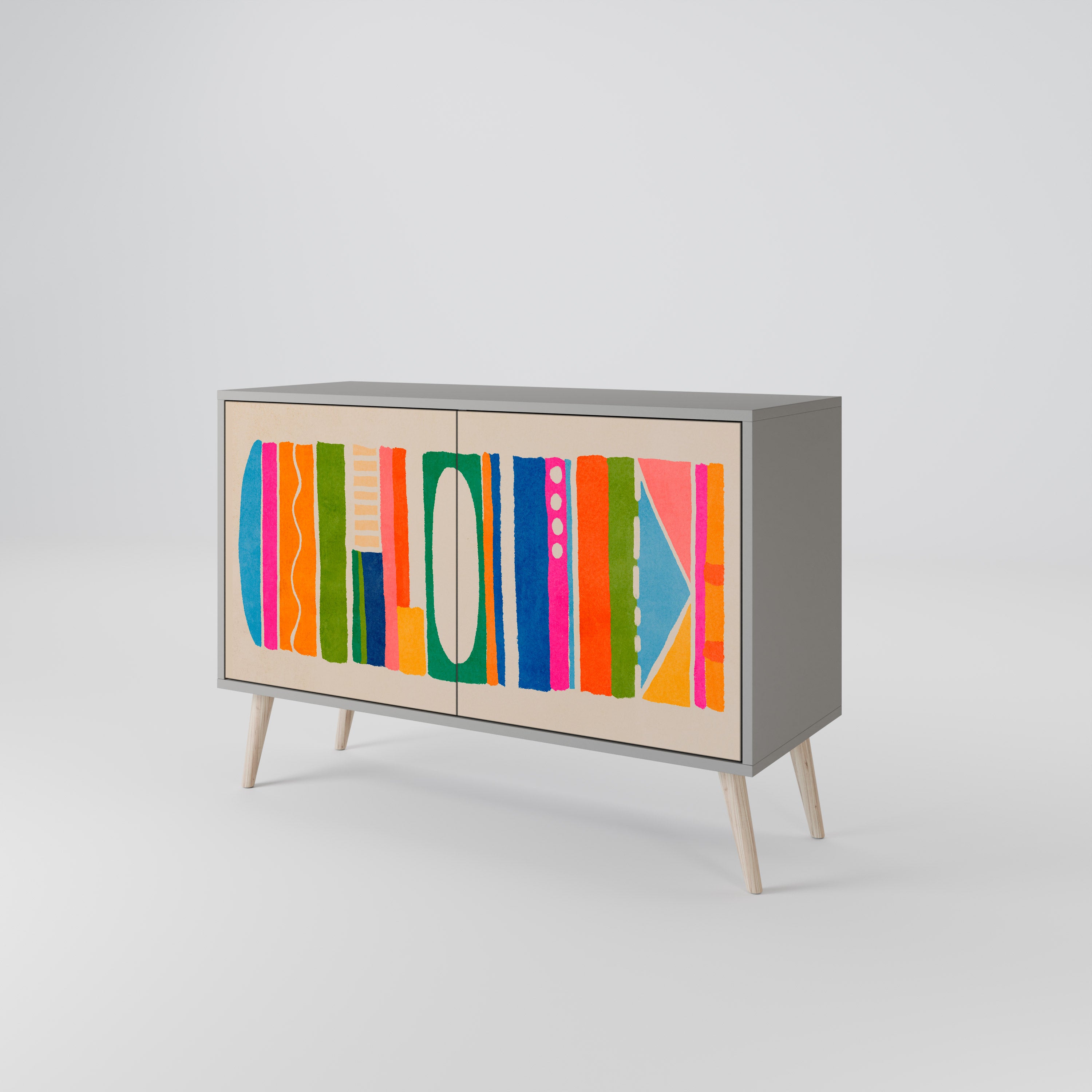 GEOMETRIC SHINE Komoda 2-drzwiowa korpus Szary